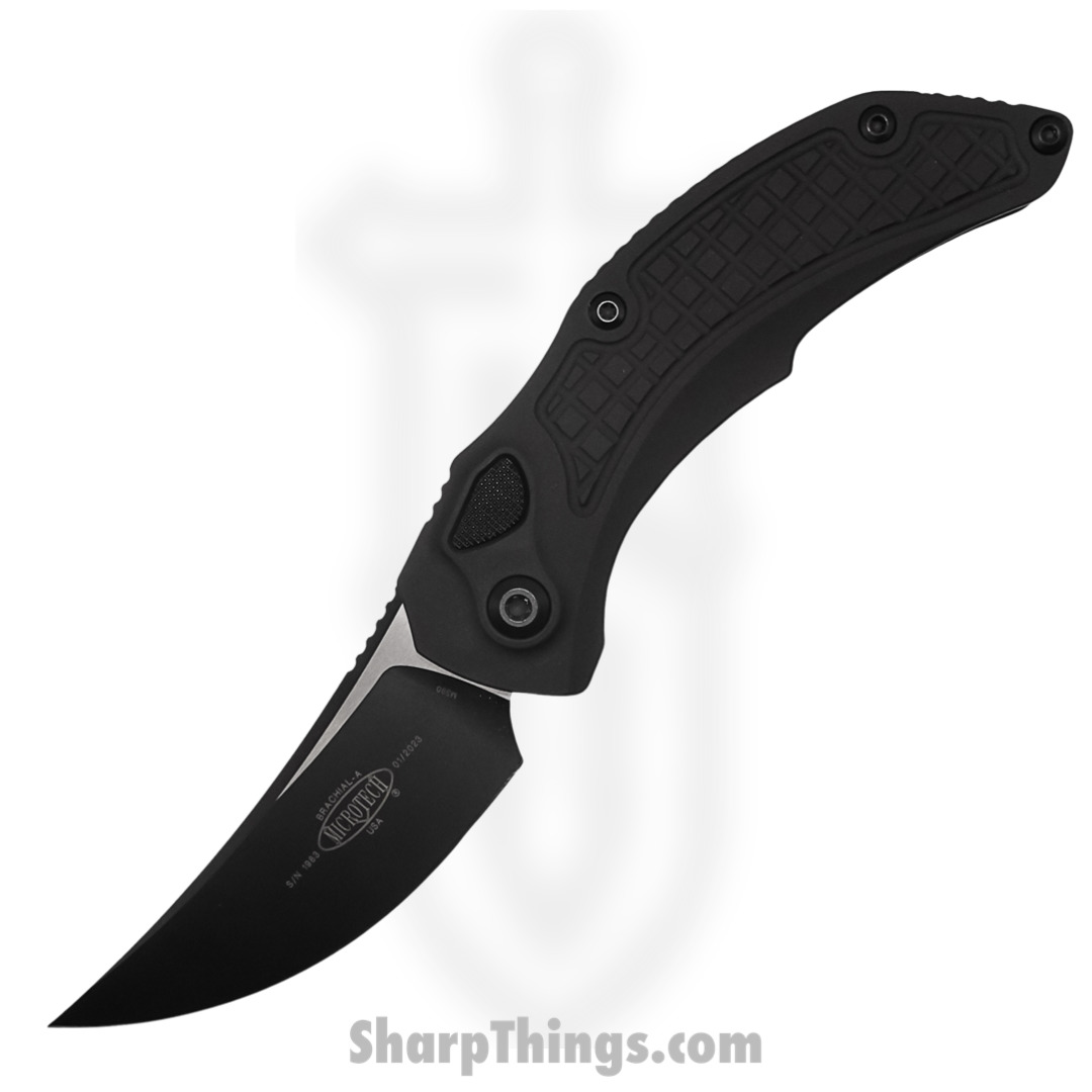Microtech - 268A-1T - Bastinelli Brachial - Automatic Knife - M390 Coated Trailing Point - 6061-T6 Aluminum - Black