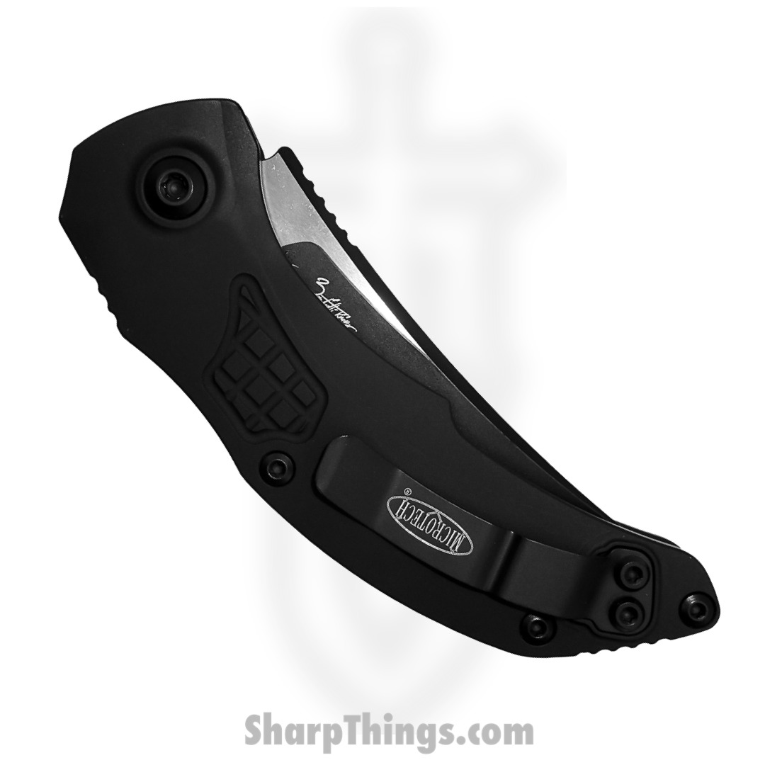 Microtech - 268A-1T - Bastinelli Brachial - Automatic Knife - M390 Coated Trailing Point - 6061-T6 Aluminum - Black - Image 4