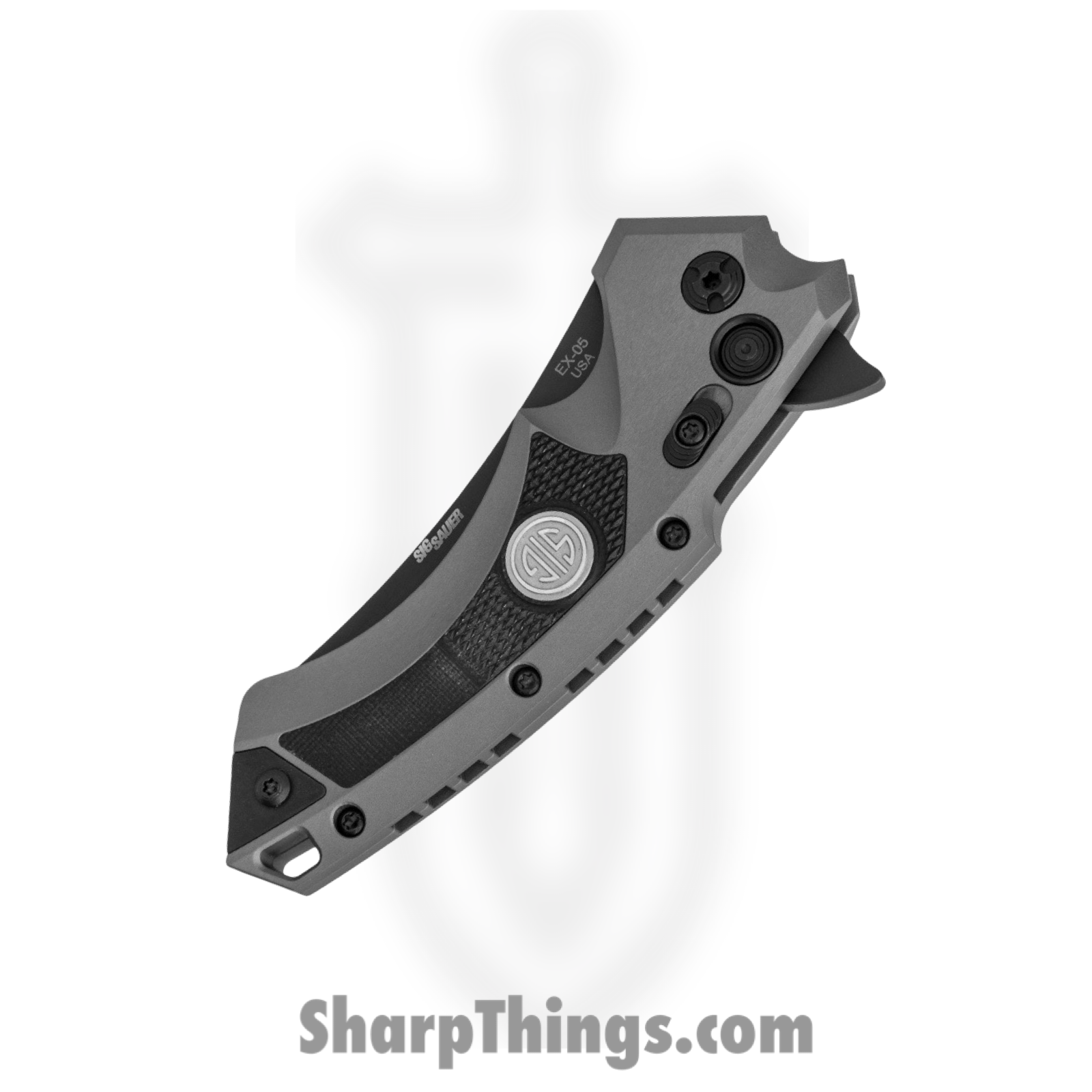 Hogue Knives - 36562 - Elishewitz X5 SIG Emperor Scorpion - Folding Knife - CPM 154 Coated Modified Wharncliffe - 6061-T6 Aluminum/G10 - Grey/Black - Image 3