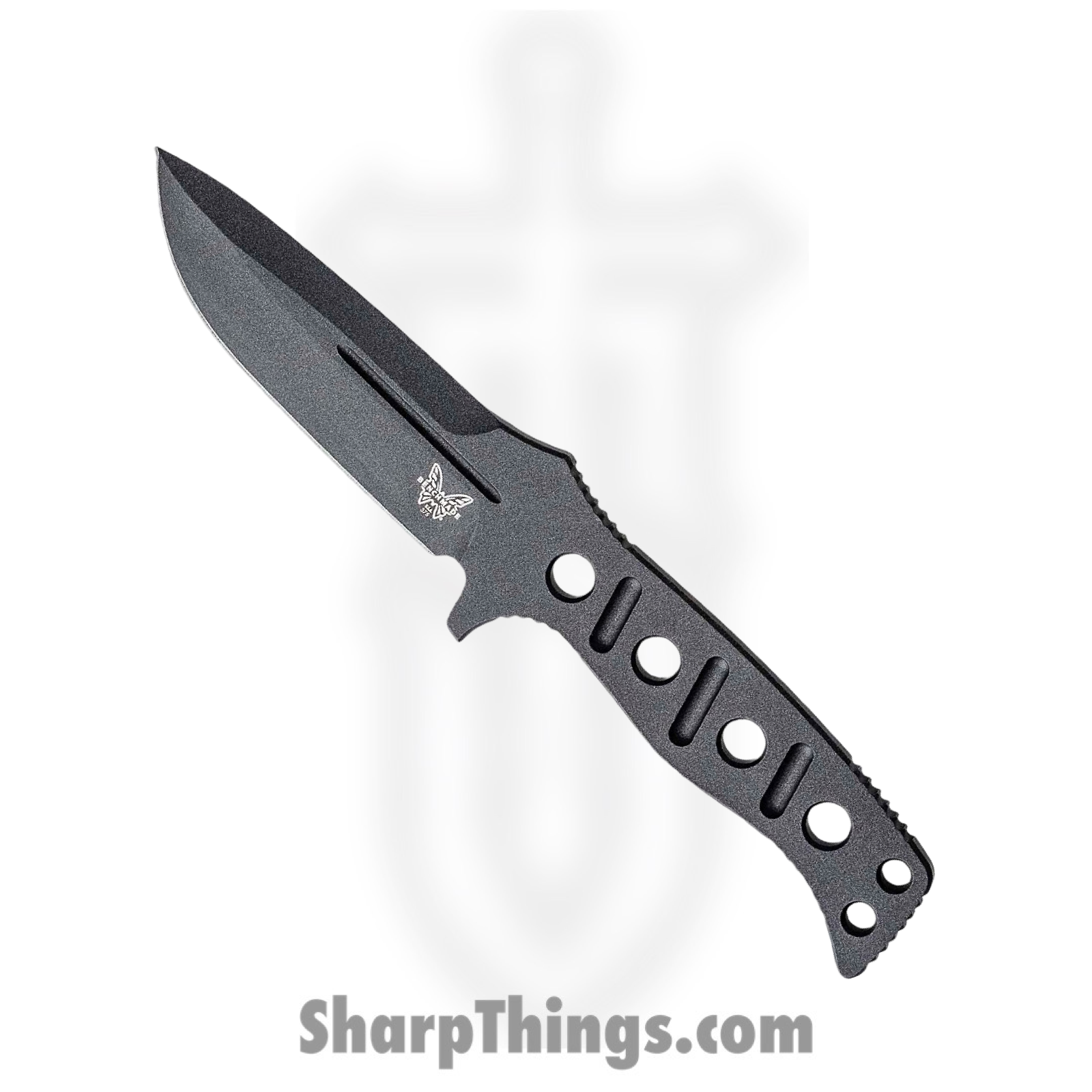 Benchmade - 375BK-1 - Adamas - Fixed Blade Knife - CPM CruWear Coated Drop Point - Skeletonized - Black