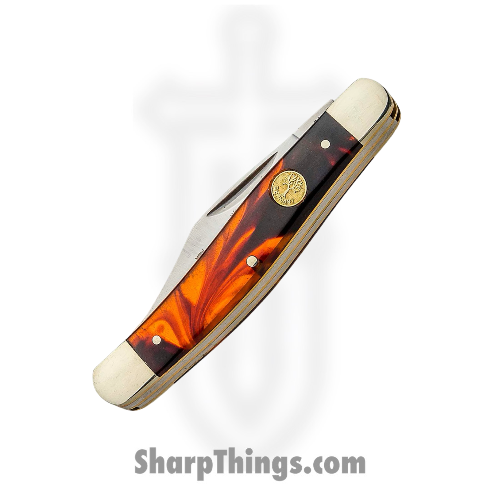Boker - BO110726T - Tree Brand Stockman - Folding Knife - Carbon Steel Satin Clip Spey Sheepsfoot - Imitation Tortoise - Brown Orange - Image 3