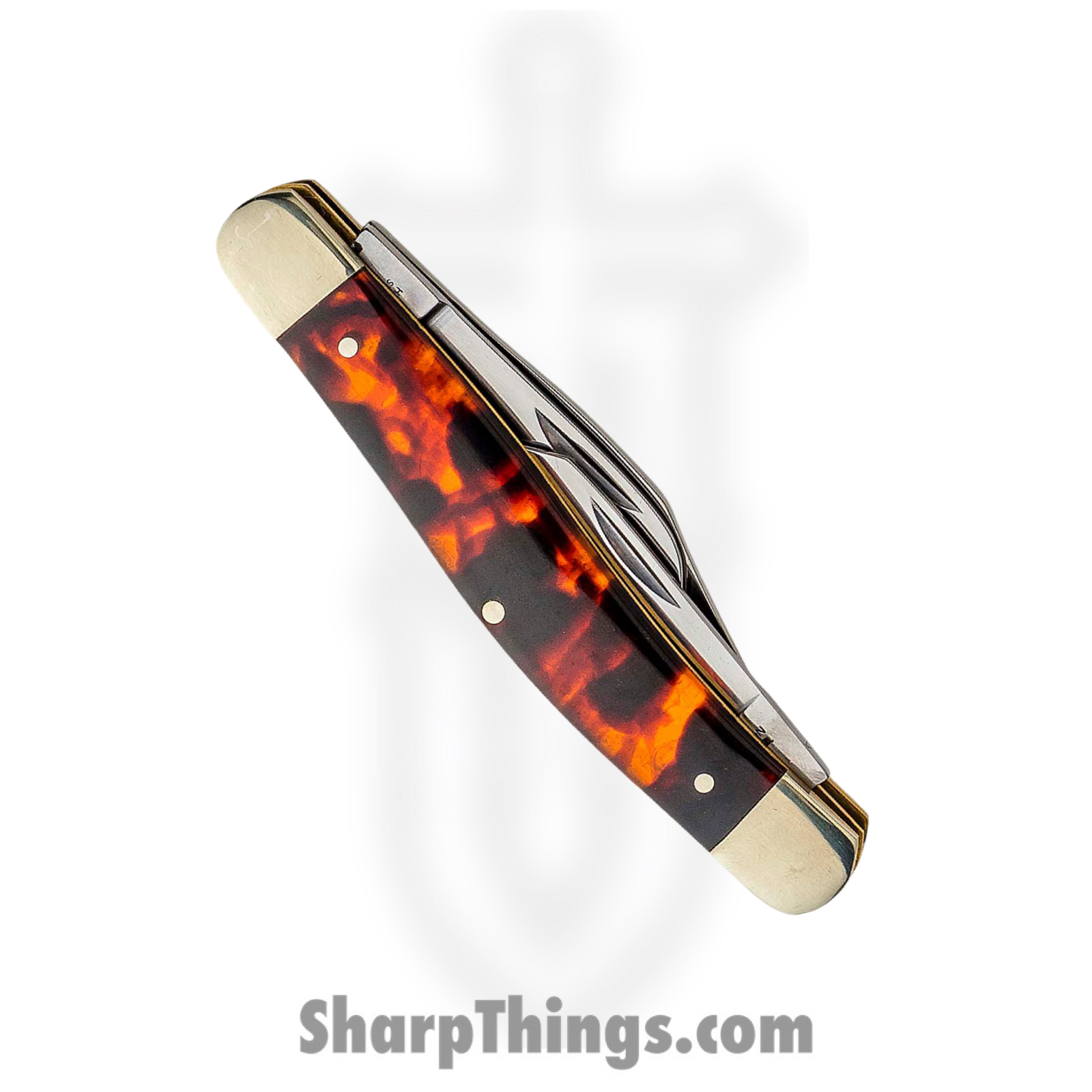 Boker - BO110726T - Tree Brand Stockman - Folding Knife - Carbon Steel Satin Clip Spey Sheepsfoot - Imitation Tortoise - Brown Orange - Image 4