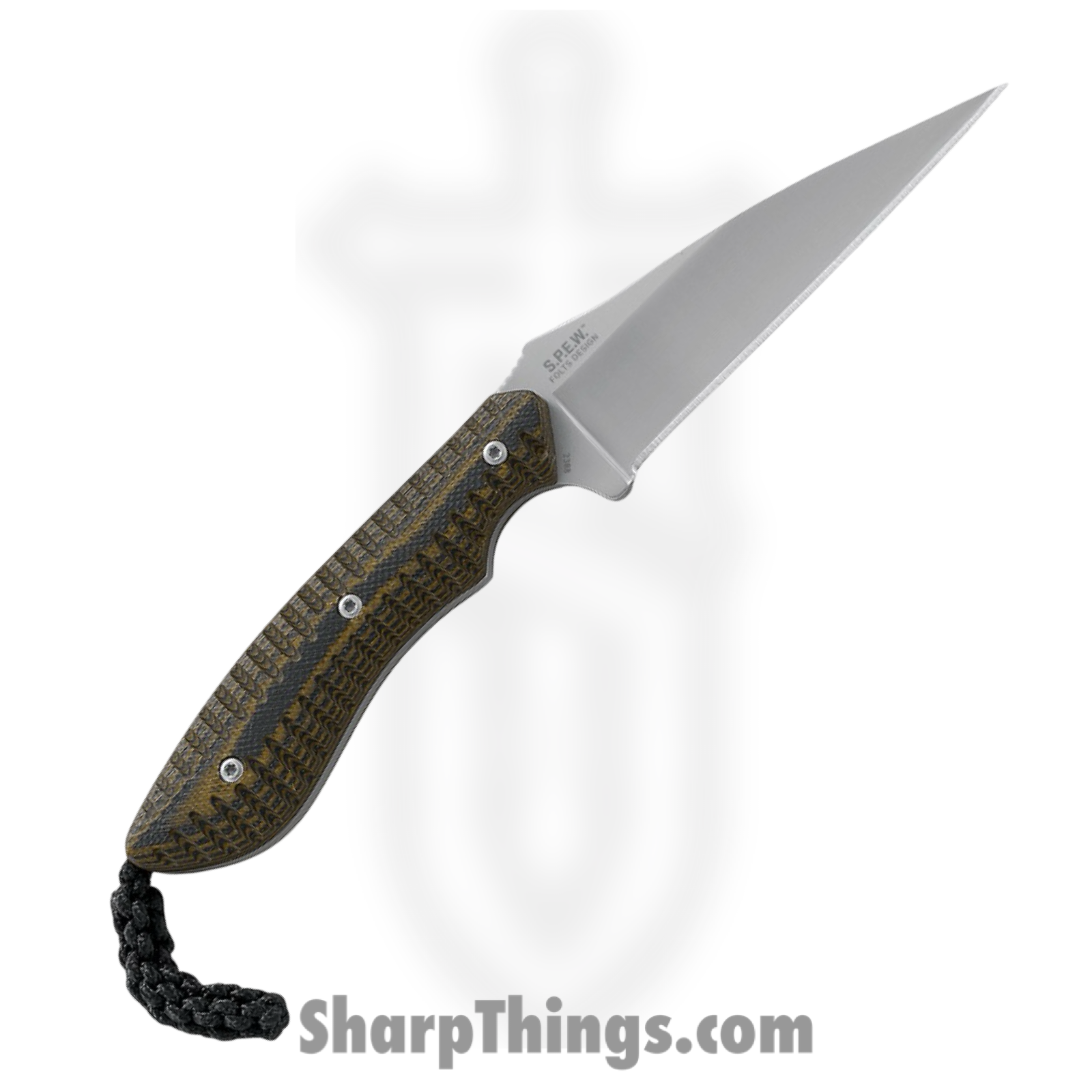 CRKT - CR2388 - Folts S.P.E.W. - Fixed Blade Knife - 5Cr15MoV Blasted Wharncliffe - G10 - Brown Black - Image 2