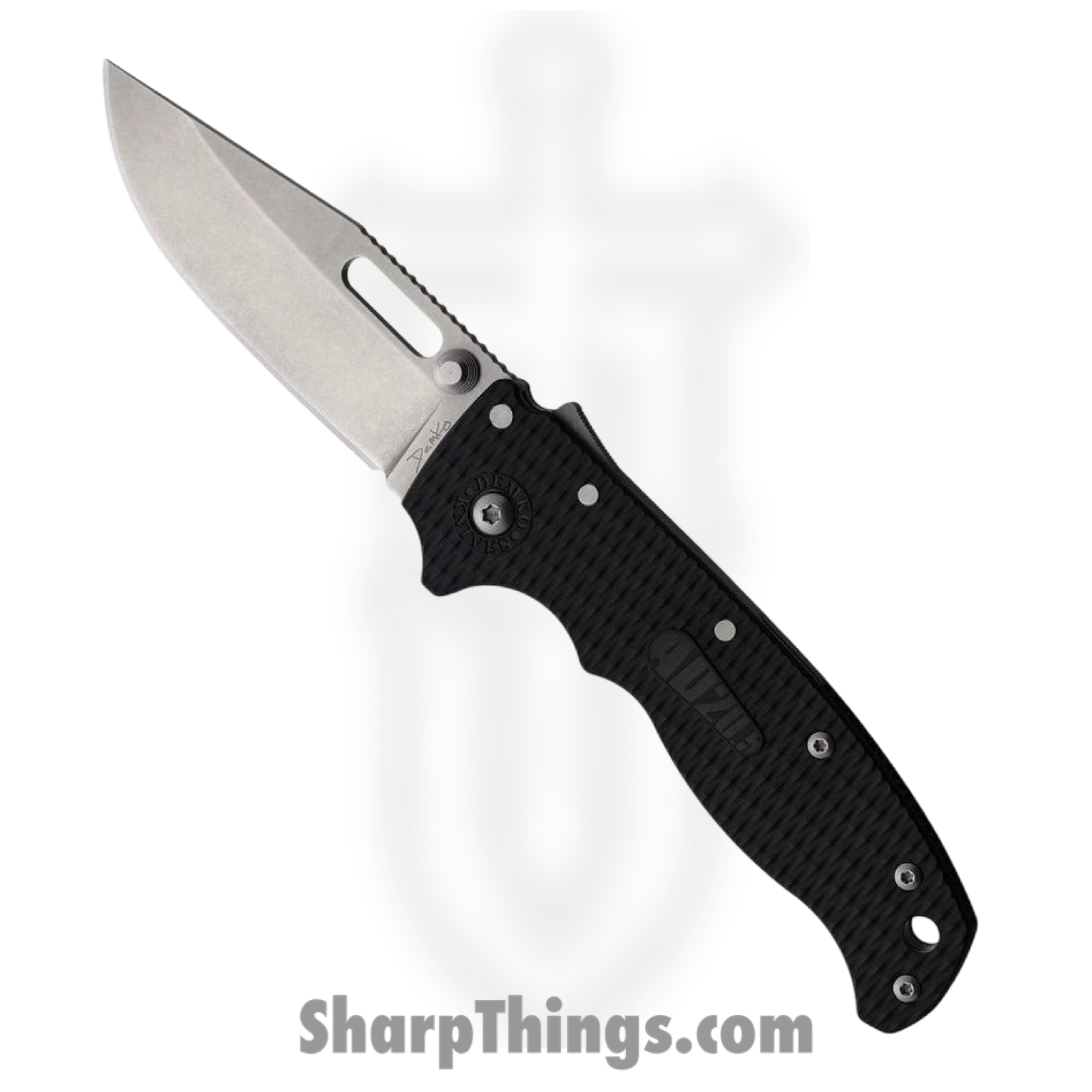Demko Knives - DEMAD205F12 - AD 20.5 - Folding Knife - AUS-10A Stonewash Clip Point - Grivory - Black