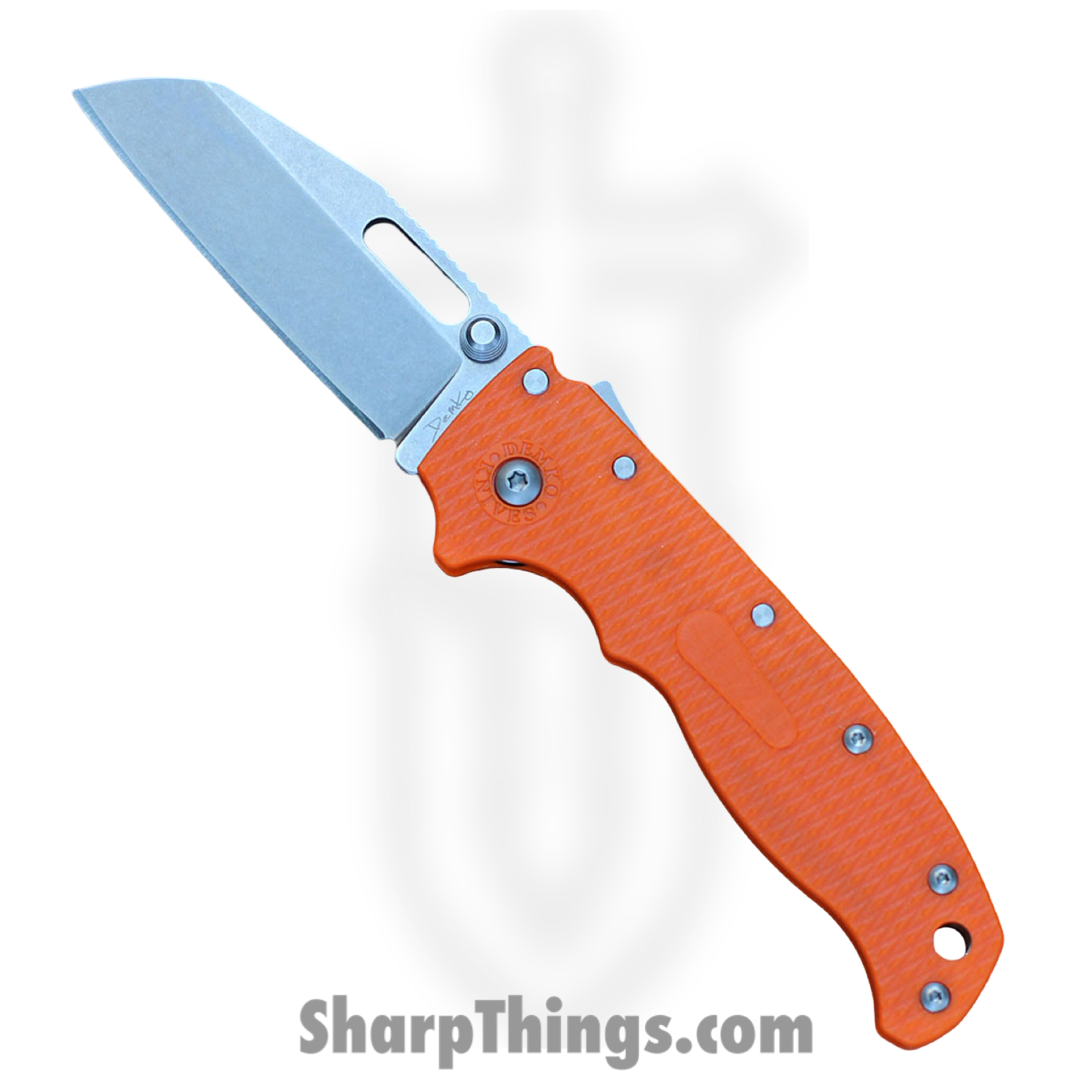 Demko Knives - DEMAD205F23 - AD 20.5 - Folding Knife - AUS-10A Stonewash Shark Foot - Grivory - Orange