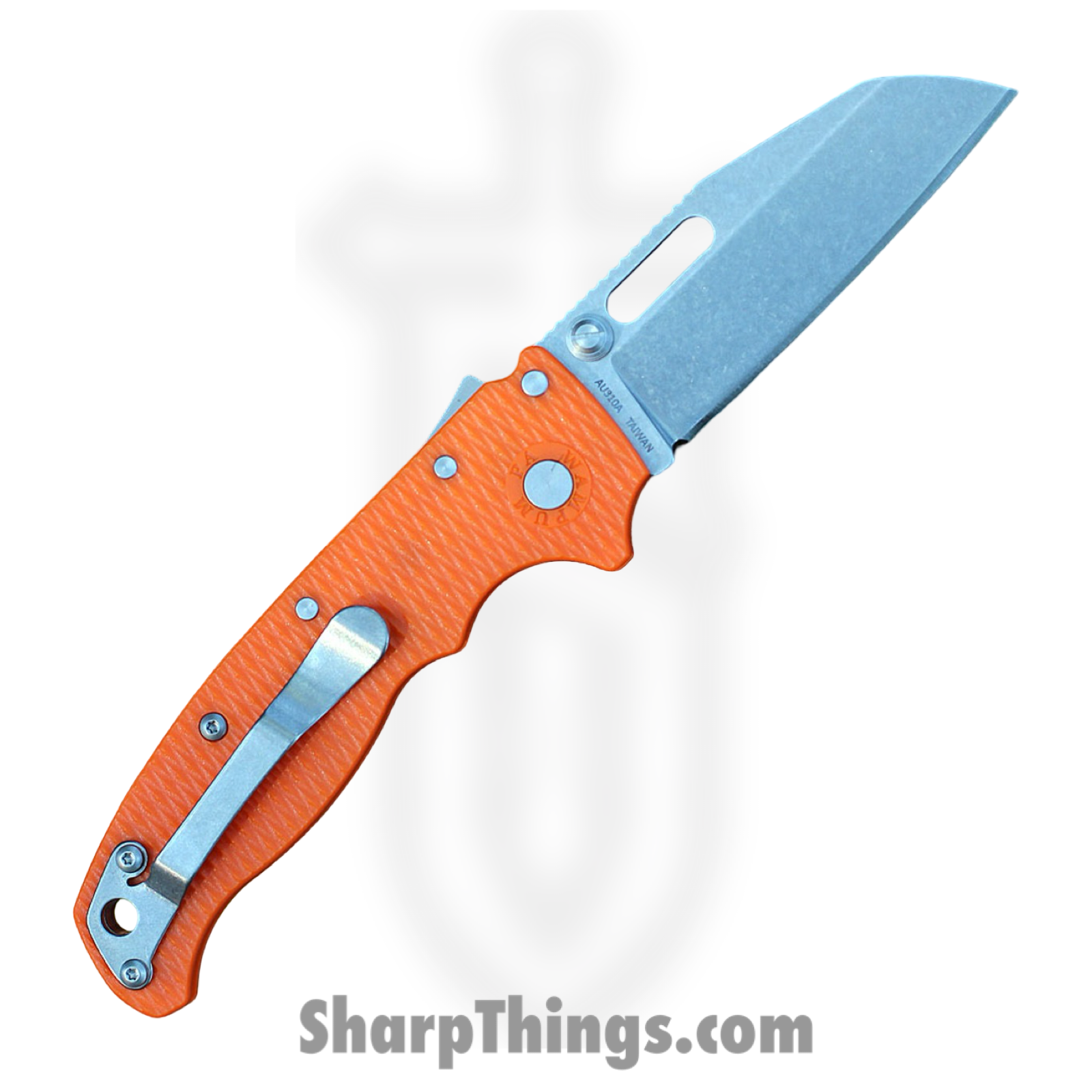 Demko Knives - DEMAD205F23 - AD 20.5 - Folding Knife - AUS-10A Stonewash Shark Foot - Grivory - Orange - Image 2