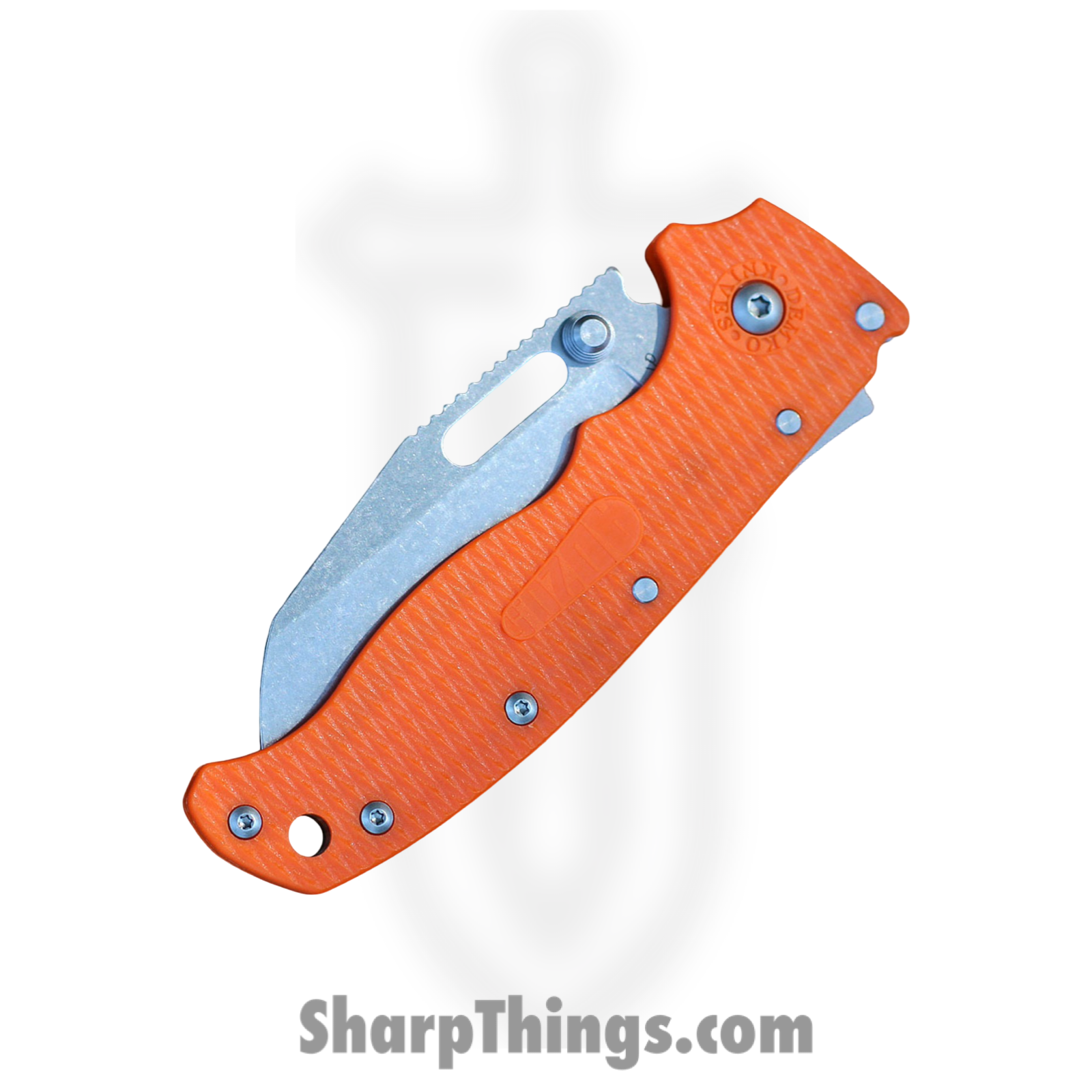 Demko Knives - DEMAD205F23 - AD 20.5 - Folding Knife - AUS-10A Stonewash Shark Foot - Grivory - Orange - Image 3