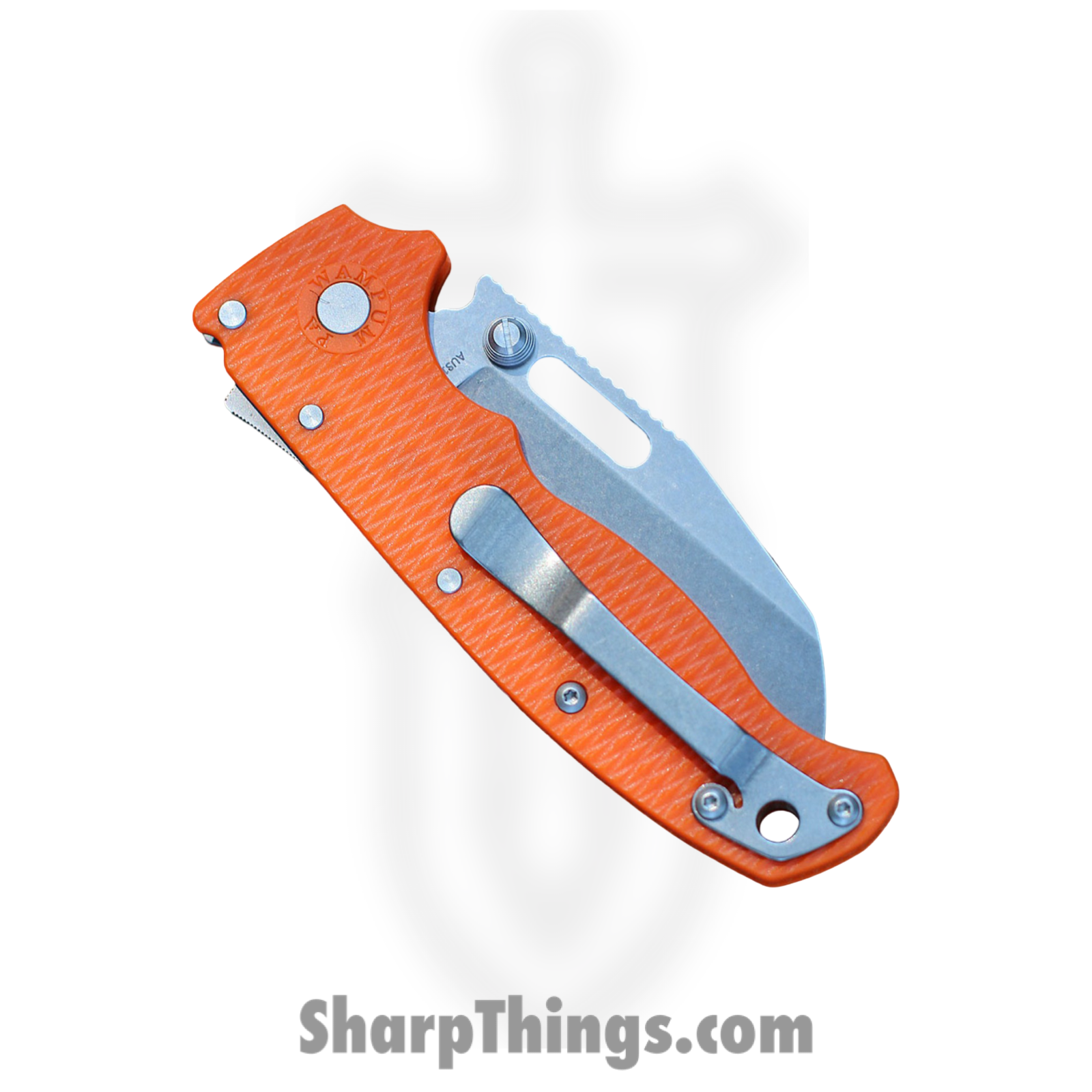 Demko Knives - DEMAD205F23 - AD 20.5 - Folding Knife - AUS-10A Stonewash Shark Foot - Grivory - Orange - Image 4