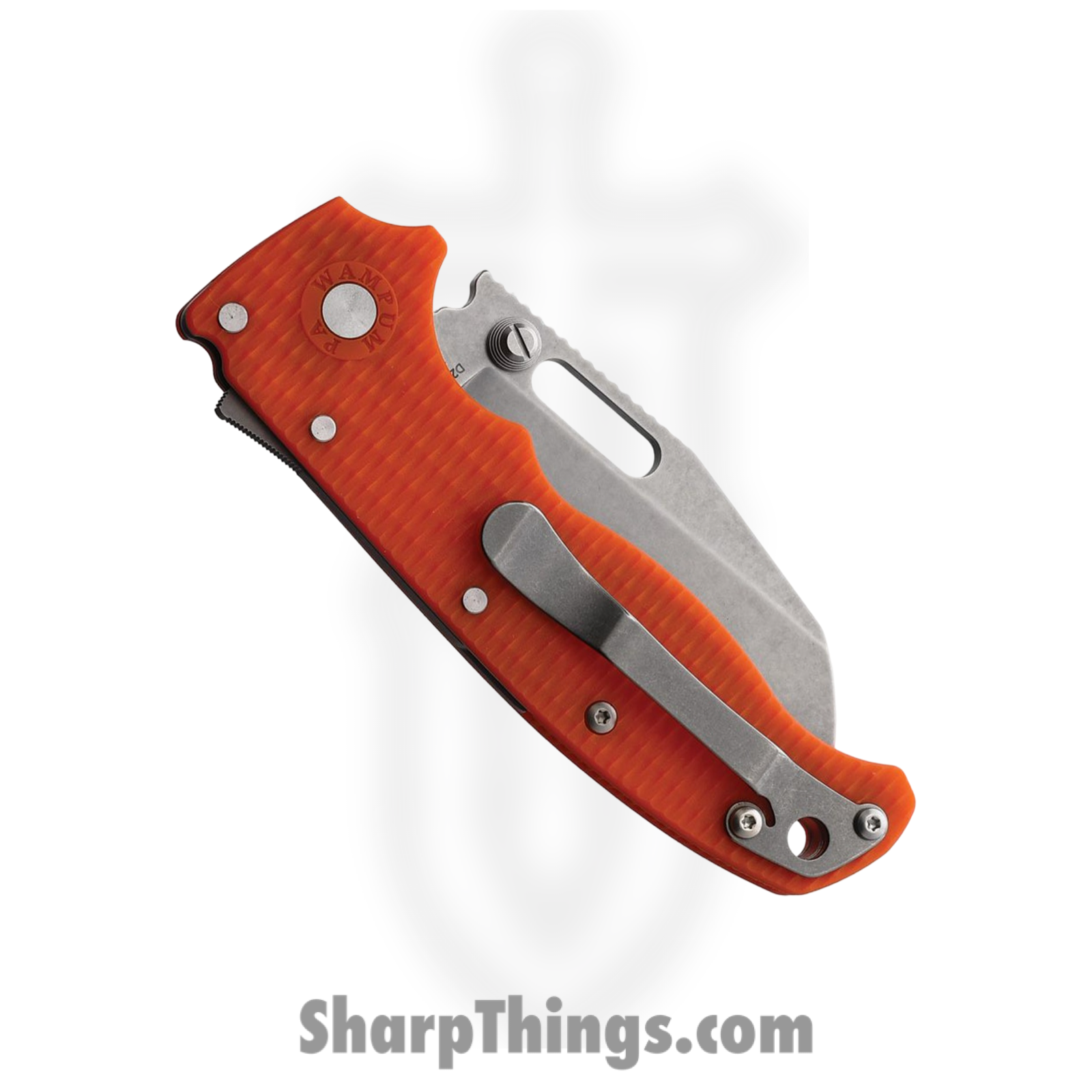 Demko Knives - DEMAD205F26 - AD 20.5 - Folding Knife - D2 Stonewash Wharncliffe - Grivory - Orange - Image 2