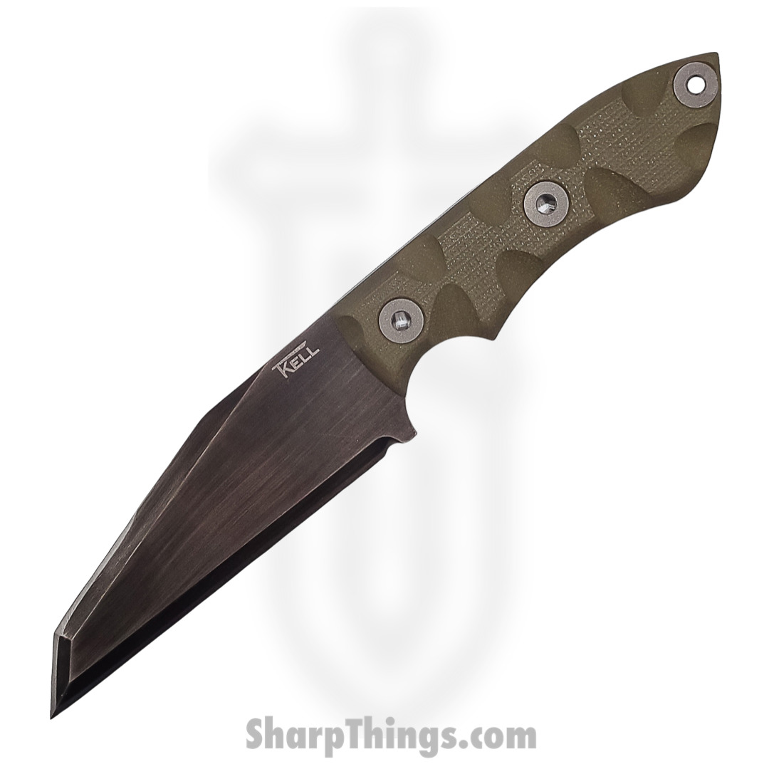 T.Kell Knives - GuardODGG - Guardian - Fixed Blade Knife - 80CRV2 Nickle Boron Coated Wharncliffe - G10 - OD Green