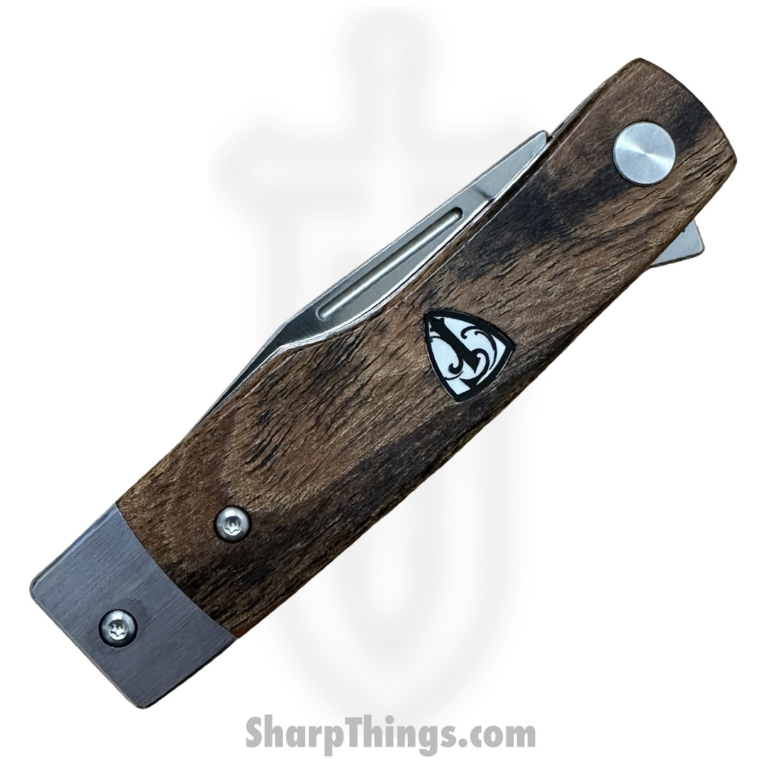 Finch Knife Co. - HT205 - Hatfield - Folding Knife - 154CM Satin Clip Point - Bocote Wood - Brown - Image 4