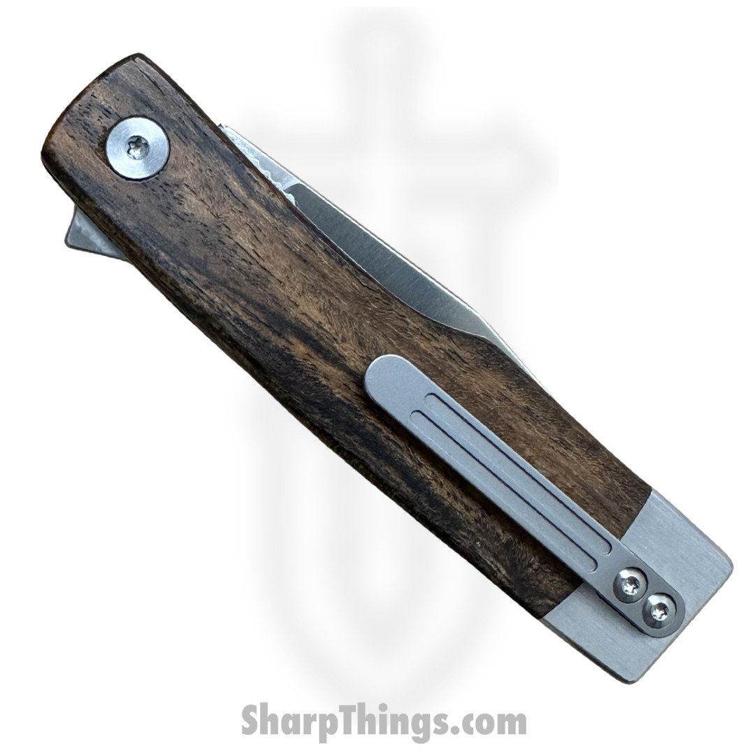 Finch Knife Co. - HT205 - Hatfield - Folding Knife - 154CM Satin Clip Point - Bocote Wood - Brown - Image 3