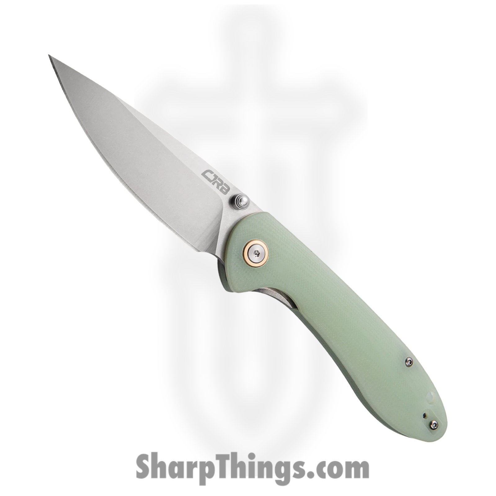 CJRB - J1912SNTG - Small Feldspar - Folding Knife - D2 Stonewash Drop Point - G10 - Jade