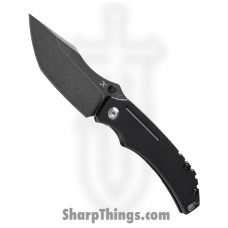 Kansept Knives – K1018A2 – Pelican EDC Framelock Stonewash Tanto Folding Knife – S35VN Titanium – Black