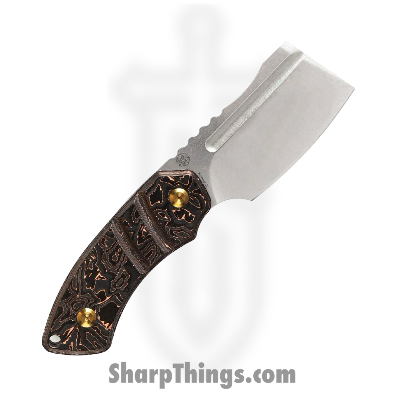 Kansept Knives - KT2030A7 - Korvid M - Folding Knife - 154CM Coated Cleaver - G10 - Orange/Black - Image 2