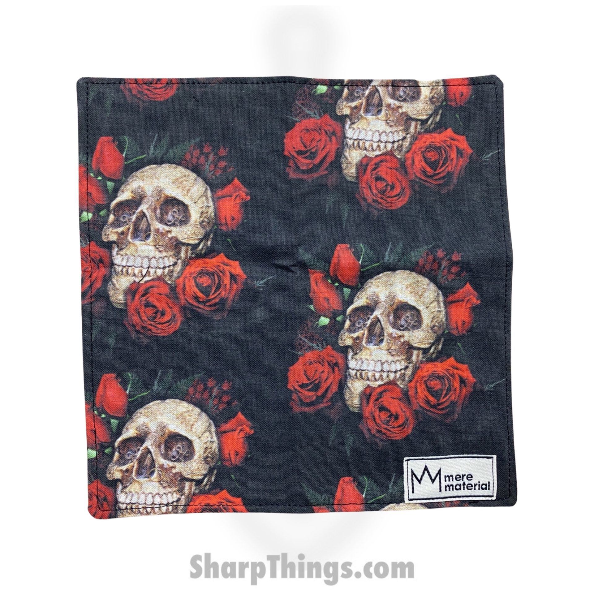 Mere Material Shankerchief - MM0029 - Handmade Handkerchief - Skulls & Roses
