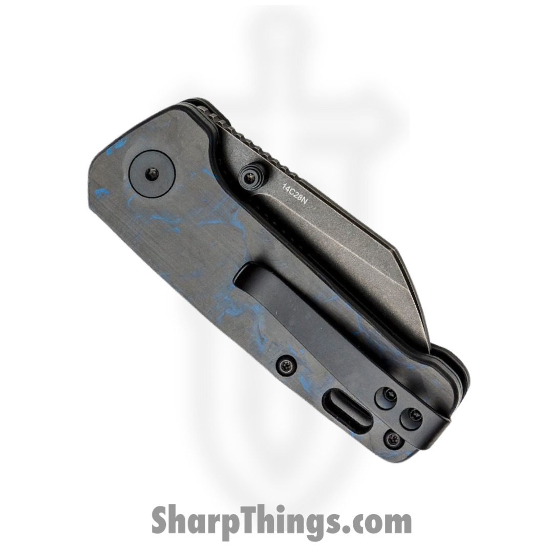 QSP - QS130XSD2 - Mini Penguin - Folding Knife - 14C28N Coated Sheepsfoot - Carbon Fiber - Black/Blue - Image 4