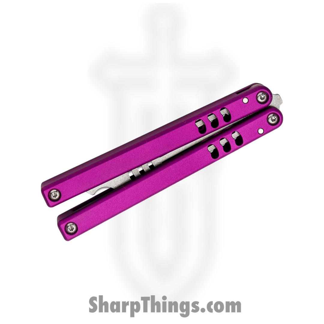 Squid Industries - 04TR04SW01PU - Mako V4.5 Bottle Opener Balisong Trainer - 304 Stainless 6061-T6 - Purple - Image 5
