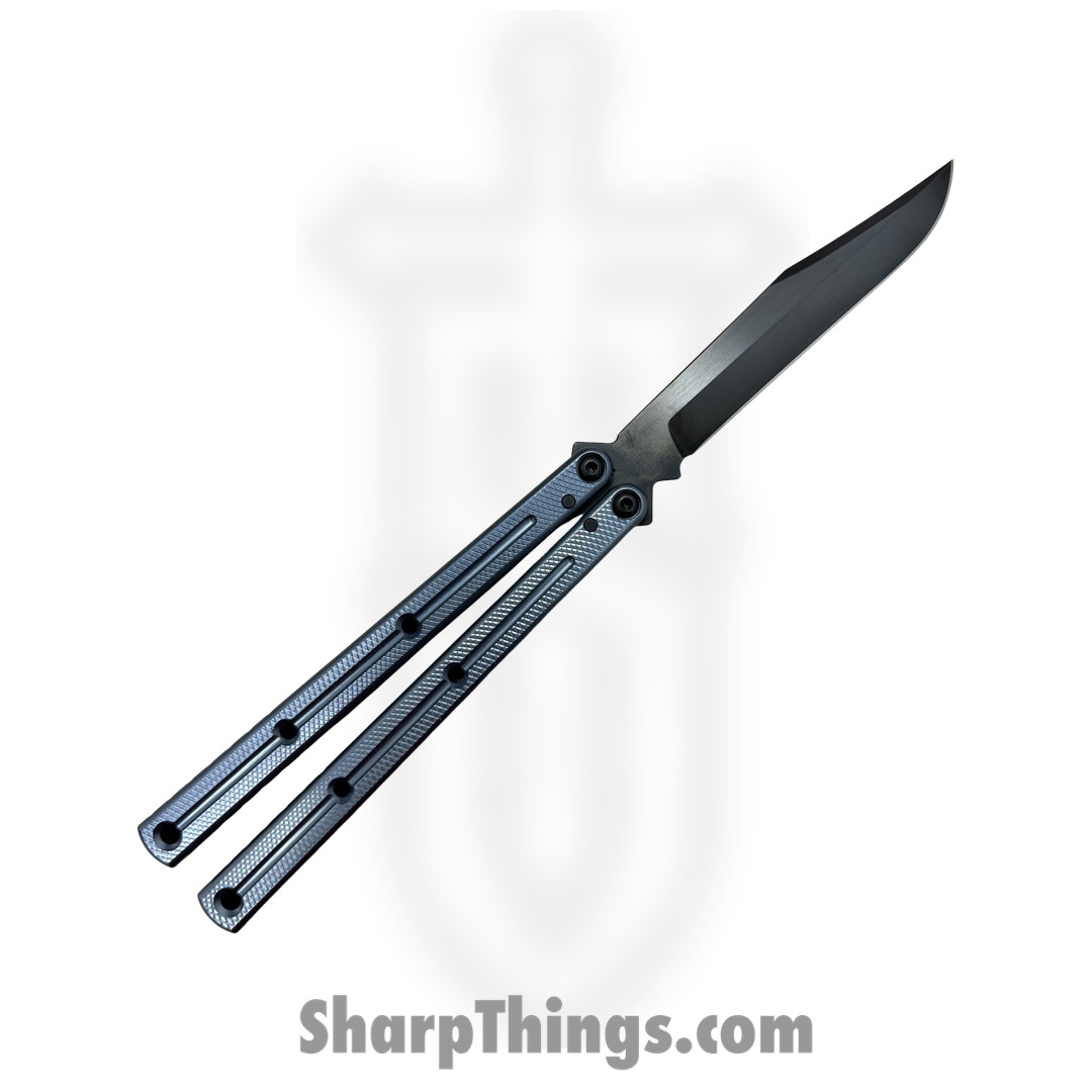 Squid Industries - 09BWALDC01GM - Krake Raken Bowie V2.5 Inked Balisong Knife - AEB-L 7075 - Gunmetal - Image 2