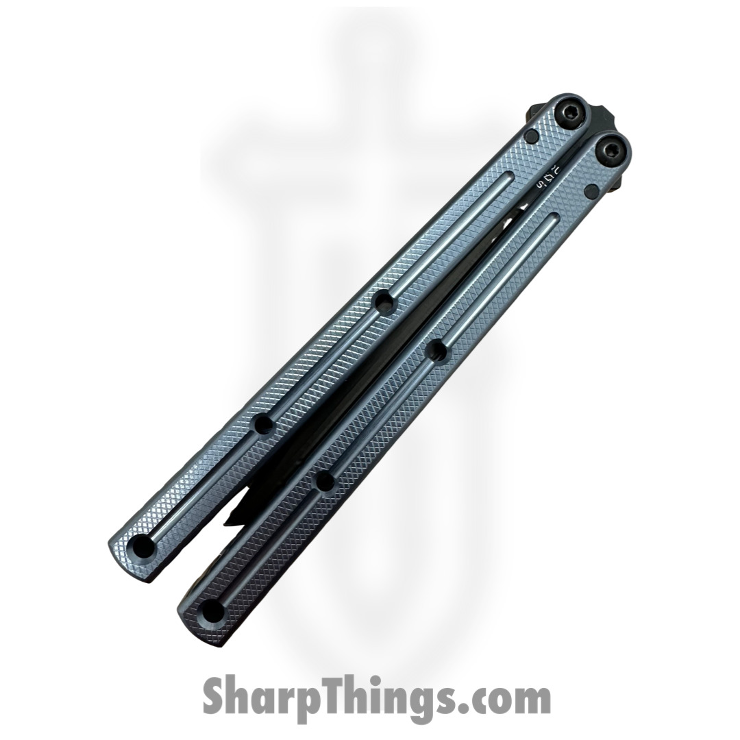 Squid Industries - 09BWALDC01GM - Krake Raken Bowie V2.5 Inked Balisong Knife - AEB-L 7075 - Gunmetal - Image 4