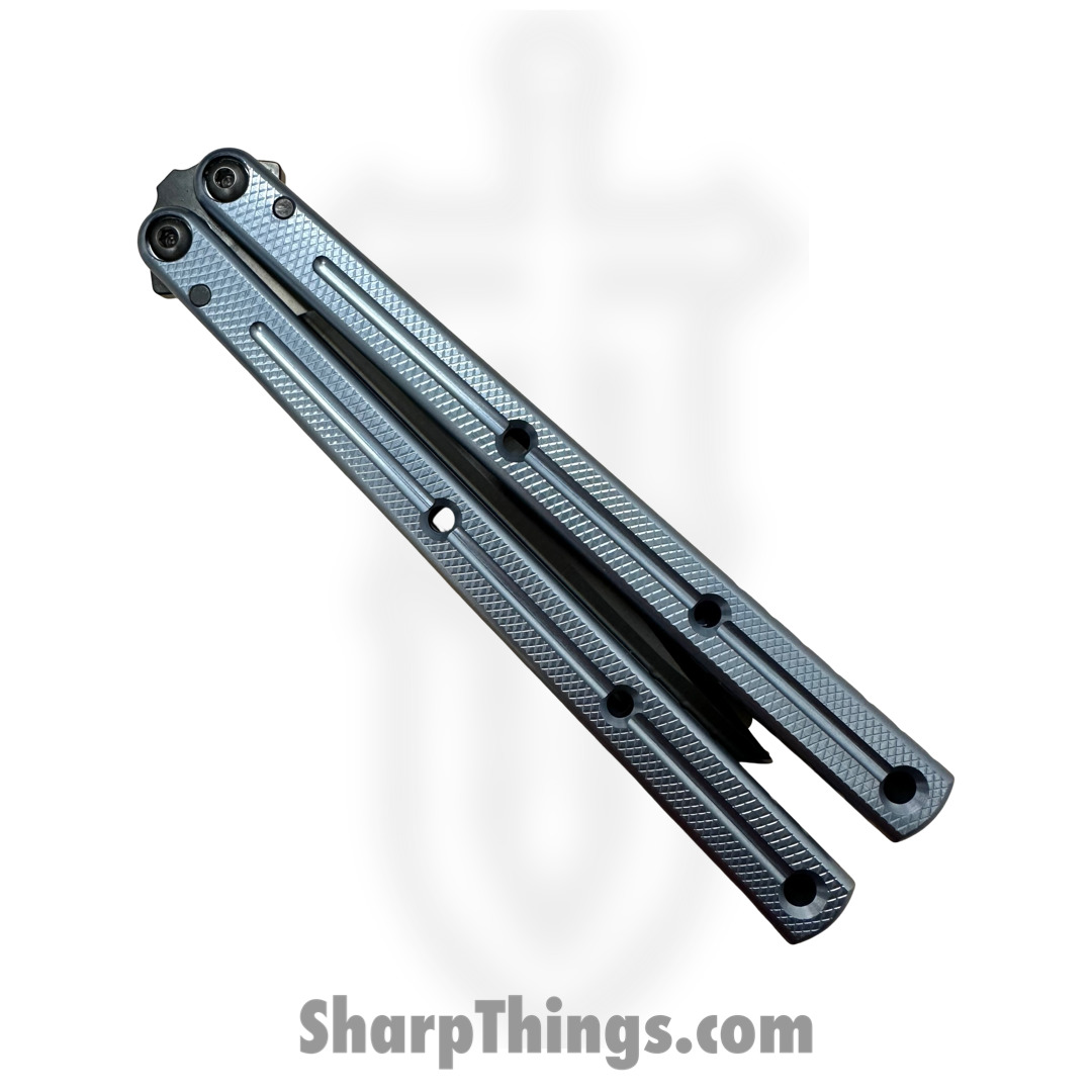 Squid Industries - 09BWALDC01GM - Krake Raken Bowie V2.5 Inked Balisong Knife - AEB-L 7075 - Gunmetal - Image 3