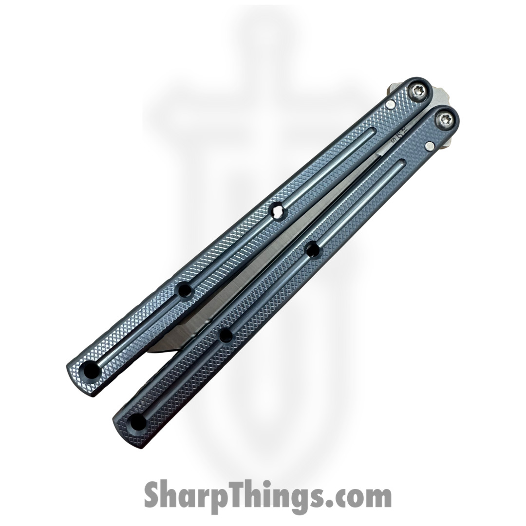 Squid Industries - 09TNALSA01GM - Krake Raken Tanto V2.5 Balisong Knife - AEB-L 7075 - Gunmetal - Image 4