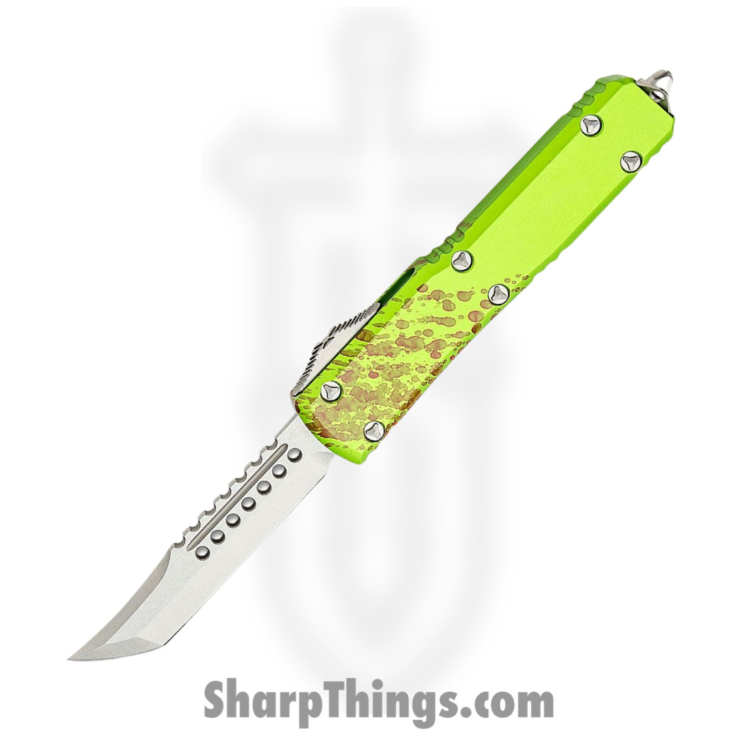 Microtech - 119-10SETZTS - Ultratech Hellhound/Warhound Zombie Set - OTF Auto - Elmax Stonewash - 6061-T6 Aluminum - Green/Red - Image 2