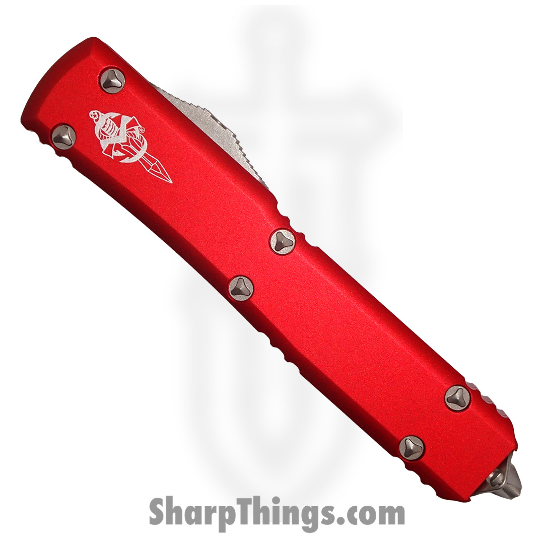 Microtech - 119R-10RDS - Ultratech Signature Series - OTF Auto - Elmax Stonewash Hellhound Razor - 6061-T6 Aluminum - Red - Image 3