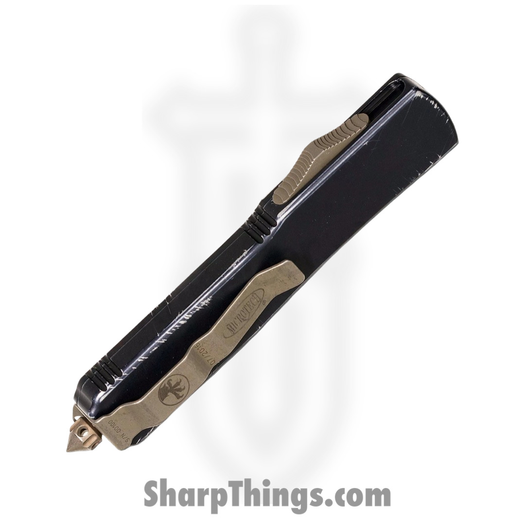 Microtech - 123-13MLS - Ultratech Molon Labe - OTF Auto - Elmax Bronze Tanto - 6061-T6 Aluminum - Black/White - Image 2
