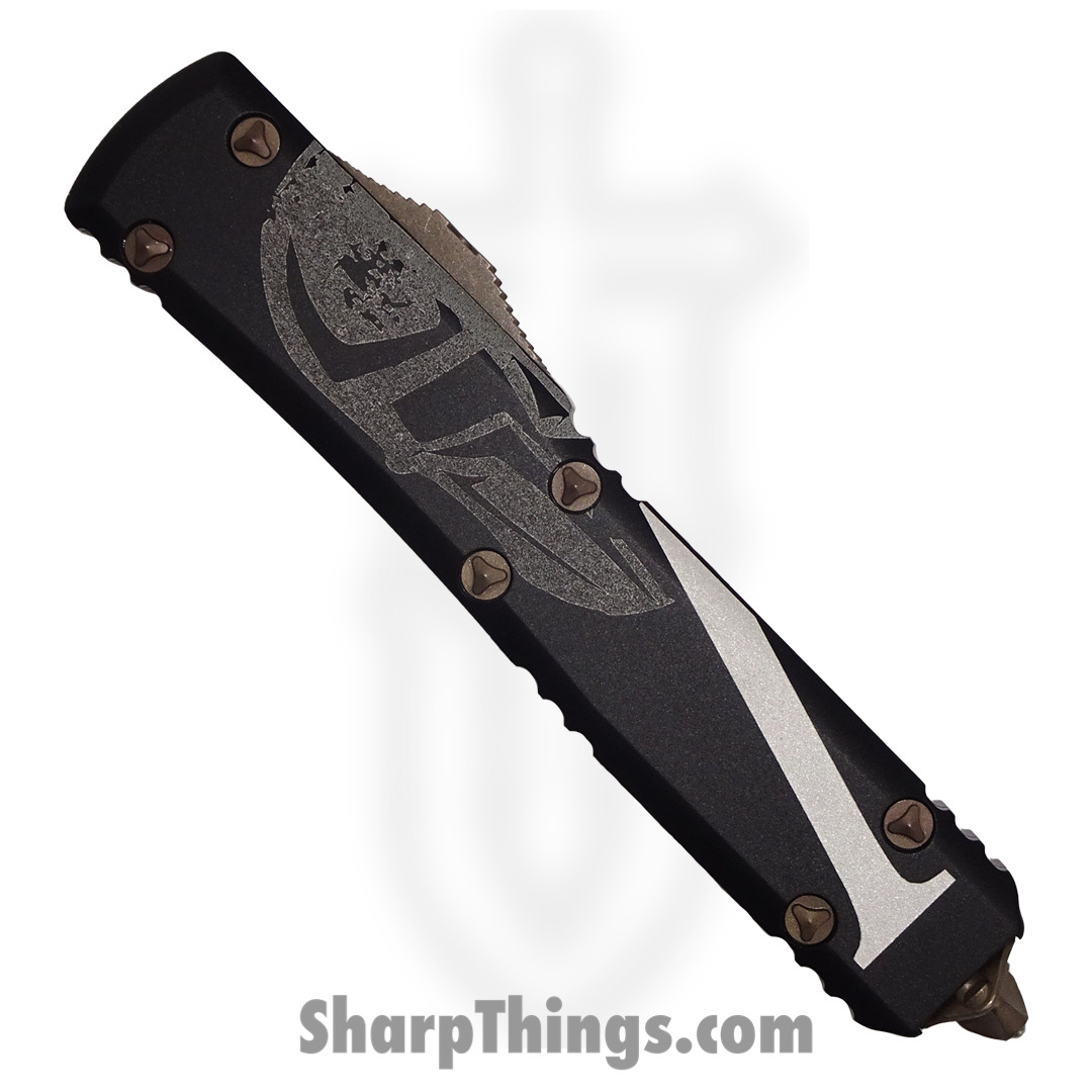 Microtech - 123-13MLS - Ultratech Molon Labe - OTF Auto - Elmax Bronze Tanto - 6061-T6 Aluminum - Black/White - Image 4