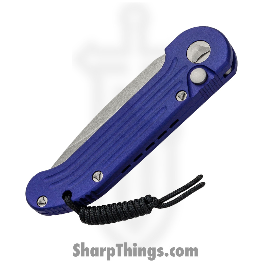 Microtech - 135-11PU - L.U.D.T. - Automatic Knife - M390 Stonewash Drop Point - 6061-T6 Aluminum - Purple - Image 2