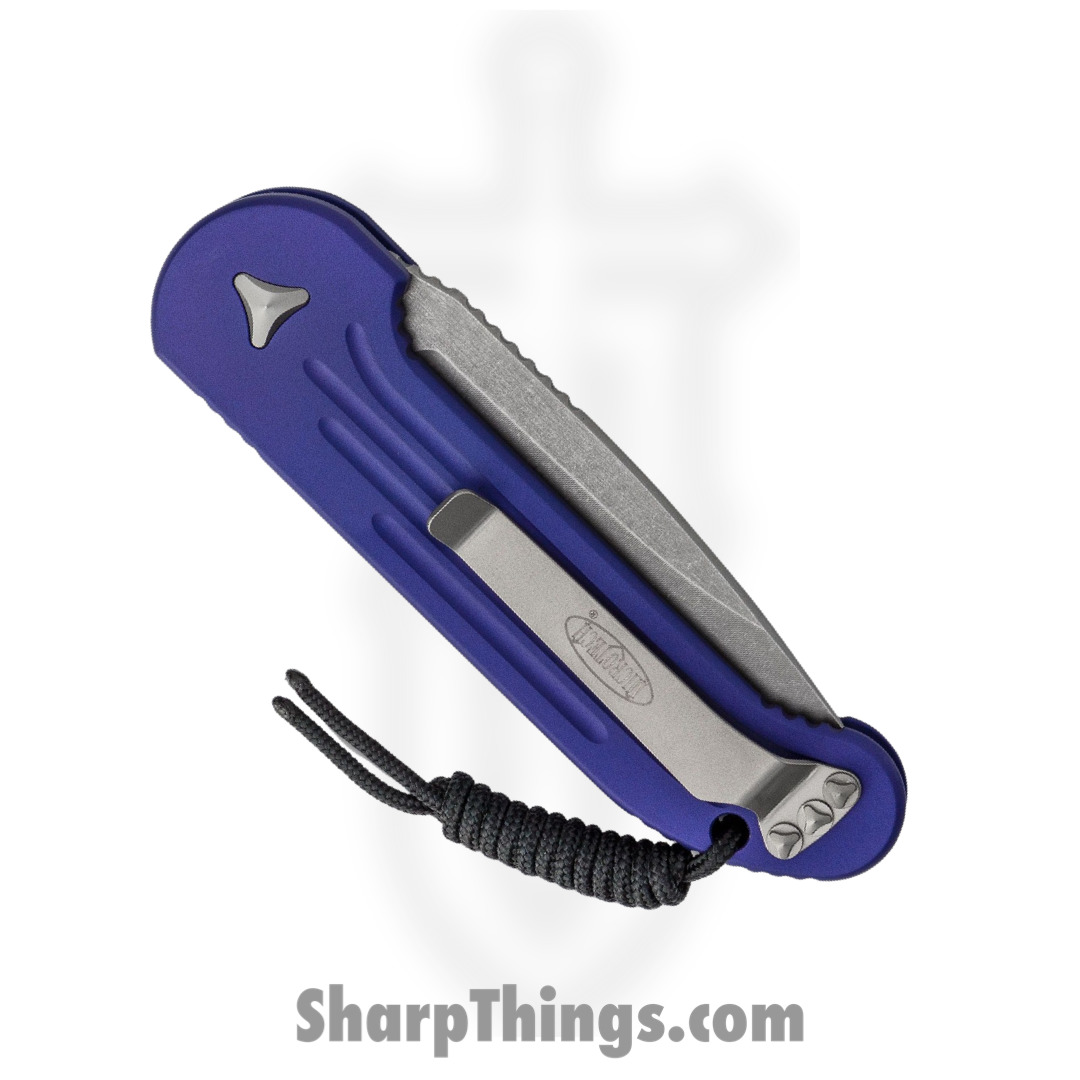 Microtech - 135-11PU - L.U.D.T. - Automatic Knife - M390 Stonewash Drop Point - 6061-T6 Aluminum - Purple - Image 3