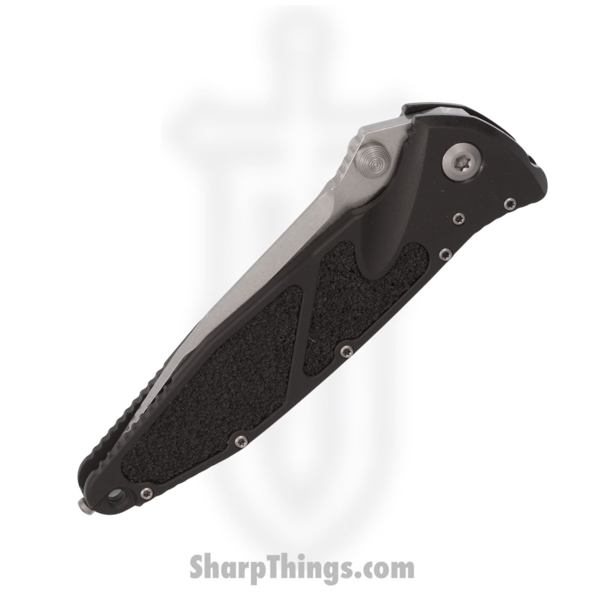Microtech - 160-11 - Socom Elite Tactical - Folding Knife - Elmax Stonewash Clip Point - Aluminum/Rubber Inserts - Black - Image 2