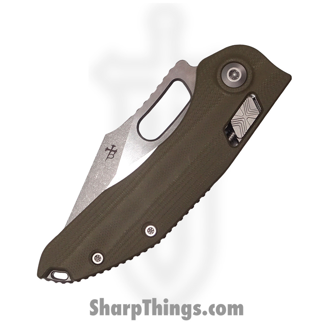 Microtech - 169RL-11GTOD - Stitch RAM-LOK Spear Point Serrated Knife - M390MK - G10 OD Green - Image 3