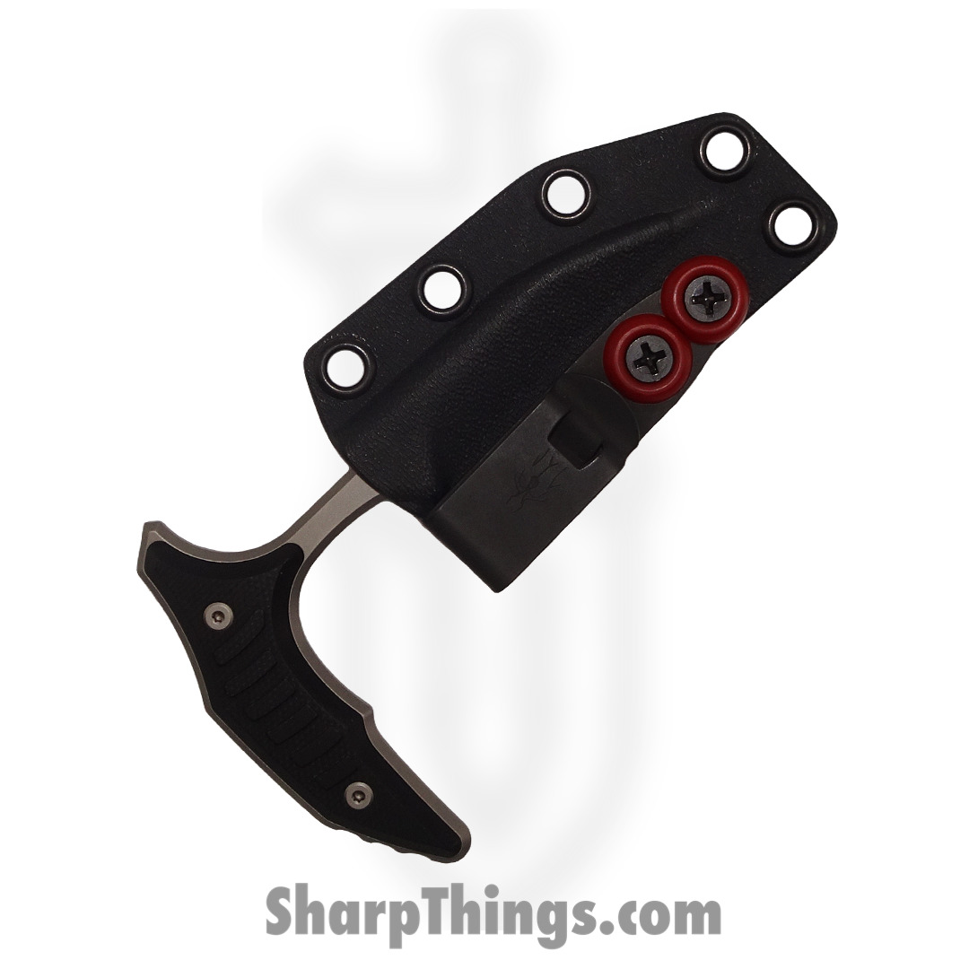 Microtech - 218-9GTBKS - Bee Bastinelli - Fixed Blade Knife - M390 Blasted Hawkbill - G10 - Black - Image 2