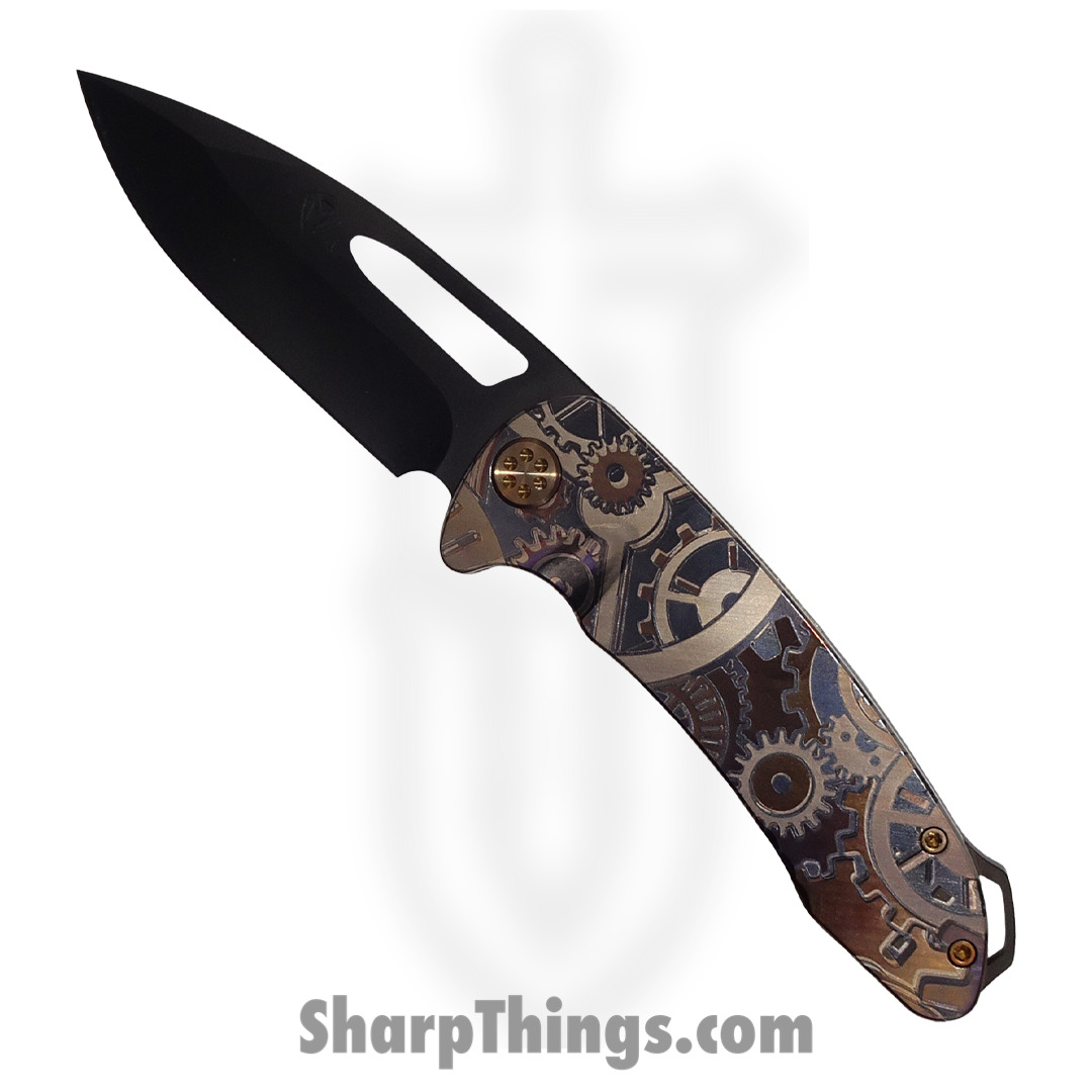 Medford Knife - MK0384PQ-36A1-T1C1-BP - On Belay Folder - S45VN PVD - Bronze "Steampunk Gears"