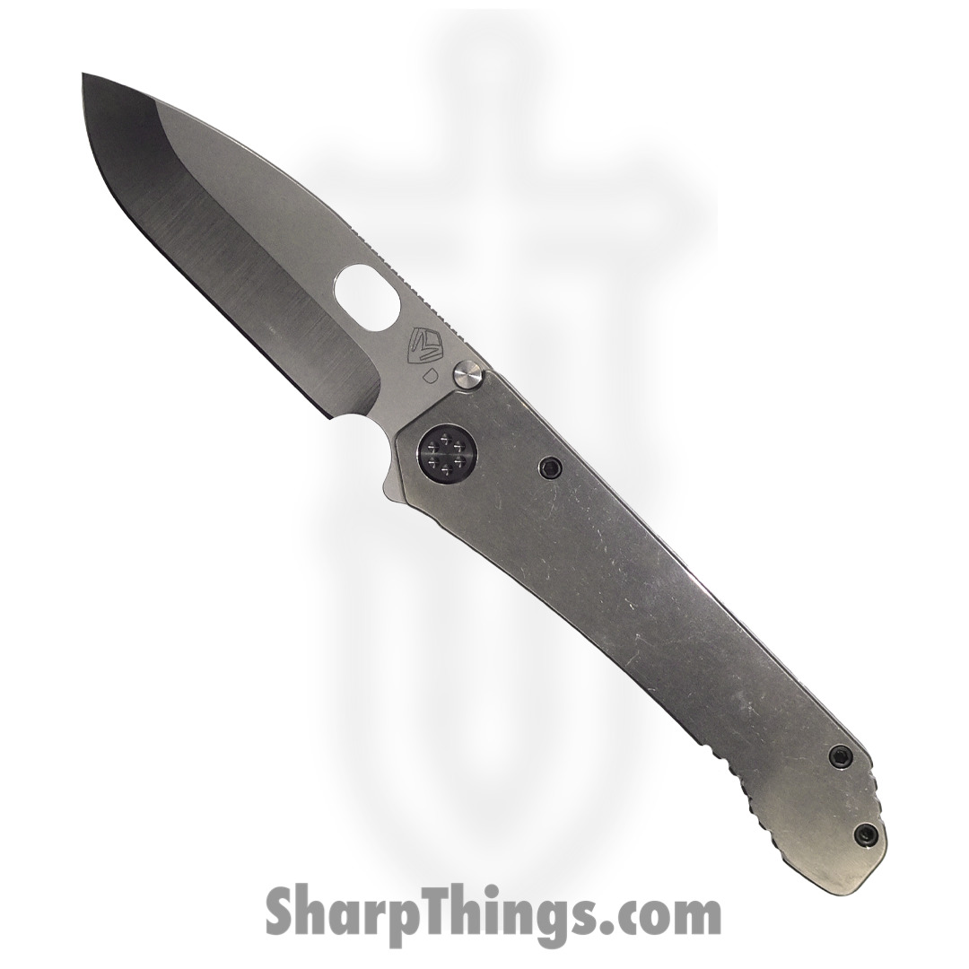 Medford Knife - MK002DTQ-01TM-TPCP-Q4 - 187 DP Folder Knife - Tumbled D2 Steel - Tumbled Titanium