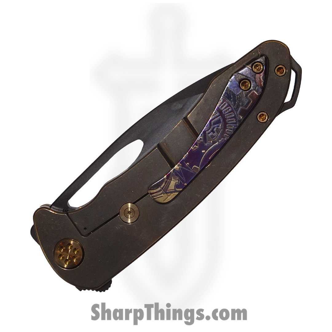 Medford Knife - MK0384PQ-36A1-T1C1-BP - On Belay Folder - S45VN PVD - Bronze "Steampunk Gears" - Image 3