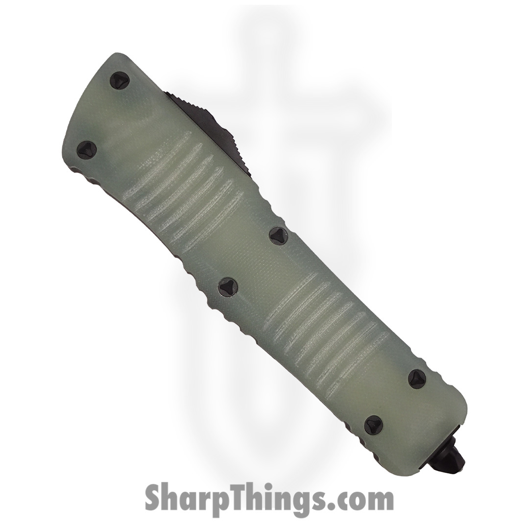 Microtech - 219R-1GTJGS - Combat Troodon - OTF Auto - M390 Two Tone Hellhound Razor - Aluminum/G10 - Black/Jade - Image 4