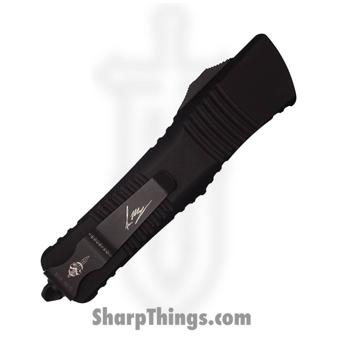 Microtech - 219R-1GTJGS - Combat Troodon - OTF Auto - M390 Two Tone Hellhound Razor - Aluminum/G10 - Black/Jade - Image 3