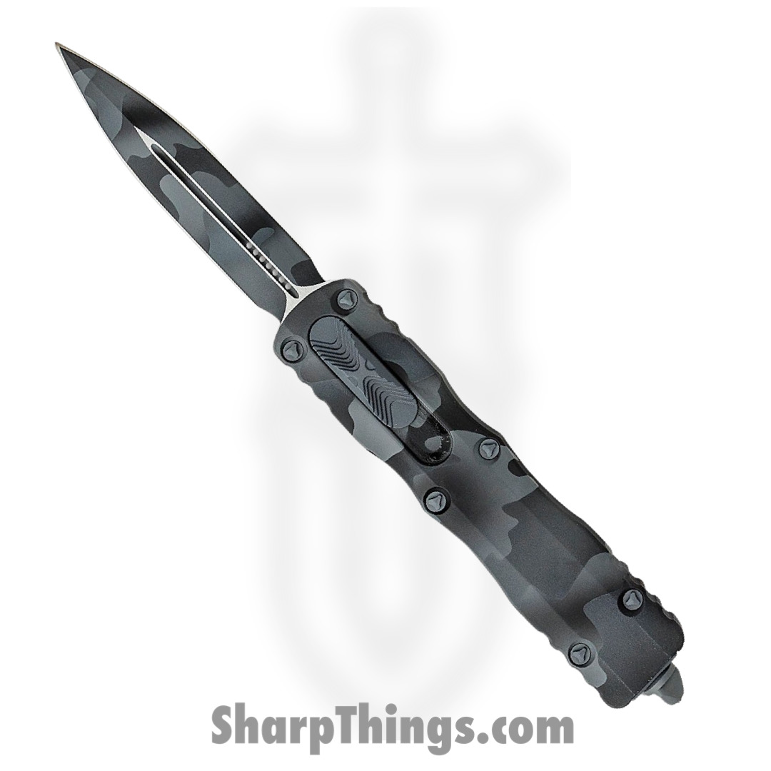 Microtech - 227-1UCS - Dirac Delta Signature Series - OTF Auto - M390 Coated Dagger - 6061-T6 Aluminum - Urban Camo