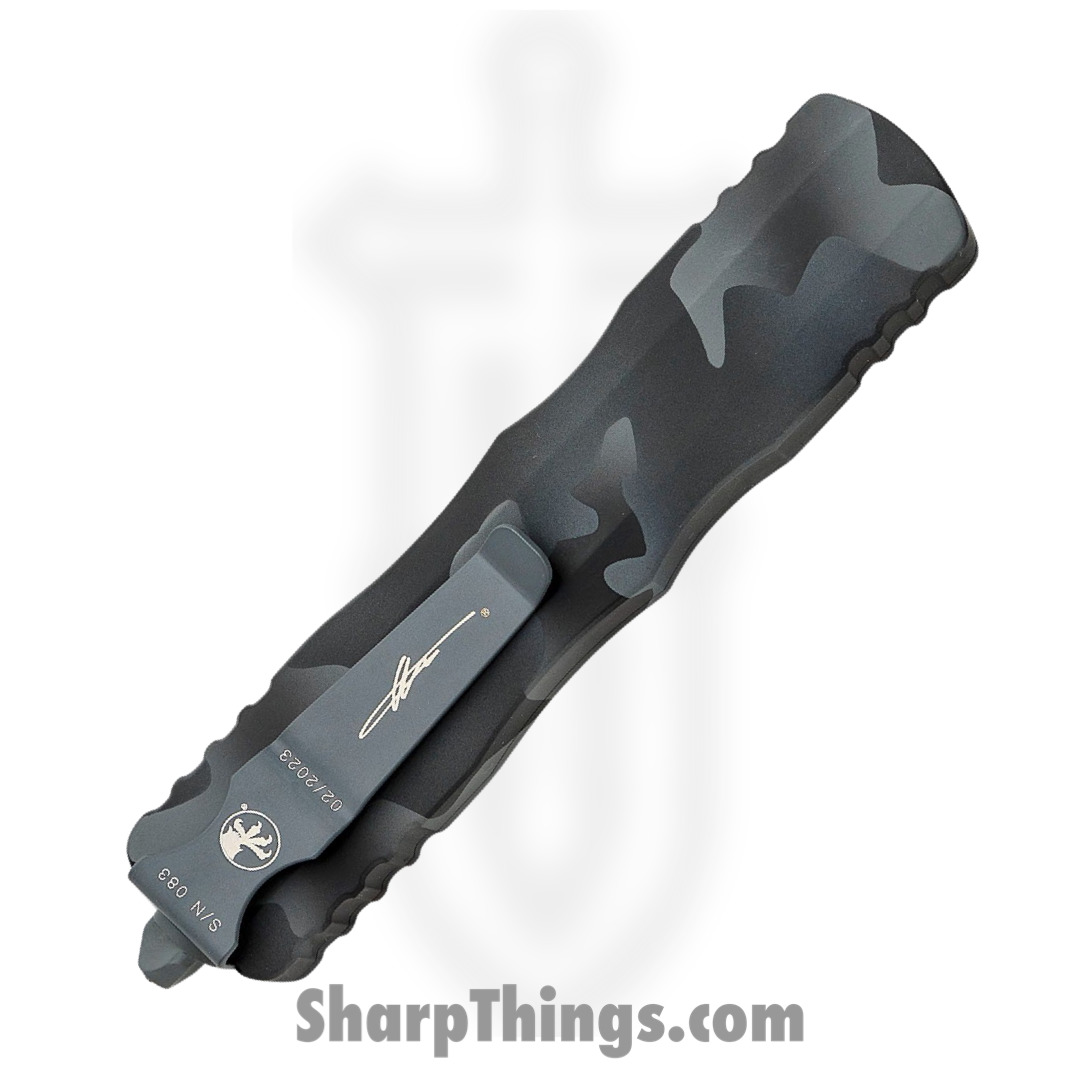 Microtech - 227-1UCS - Dirac Delta Signature Series - OTF Auto - M390 Coated Dagger - 6061-T6 Aluminum - Urban Camo - Image 4