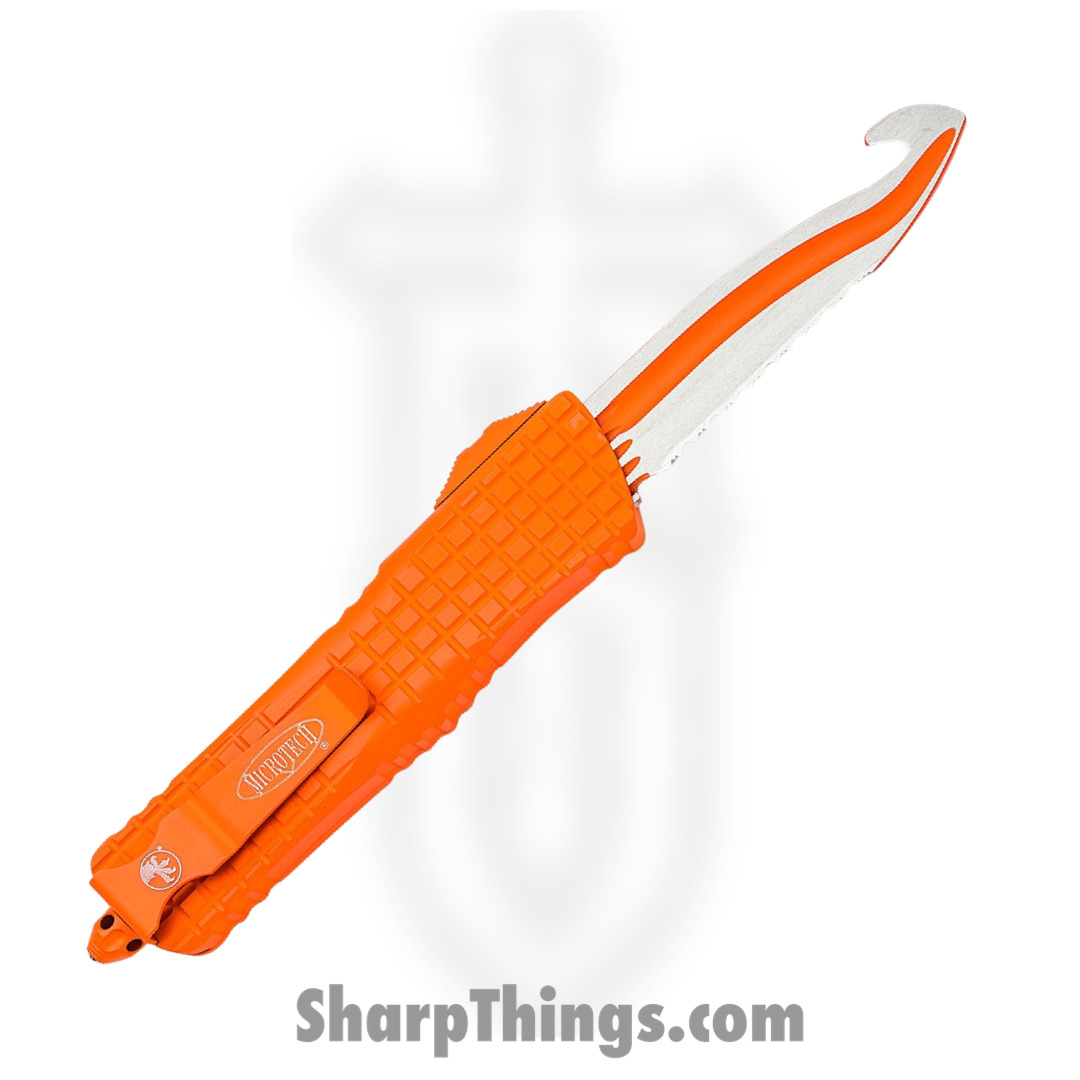 Microtech - 601-3CORHS - HS Rescue Tool Combat Troodon - OTF Auto - Elmax Two Tone Rescue - 6061-T6 Aluminum - Orange - Image 2