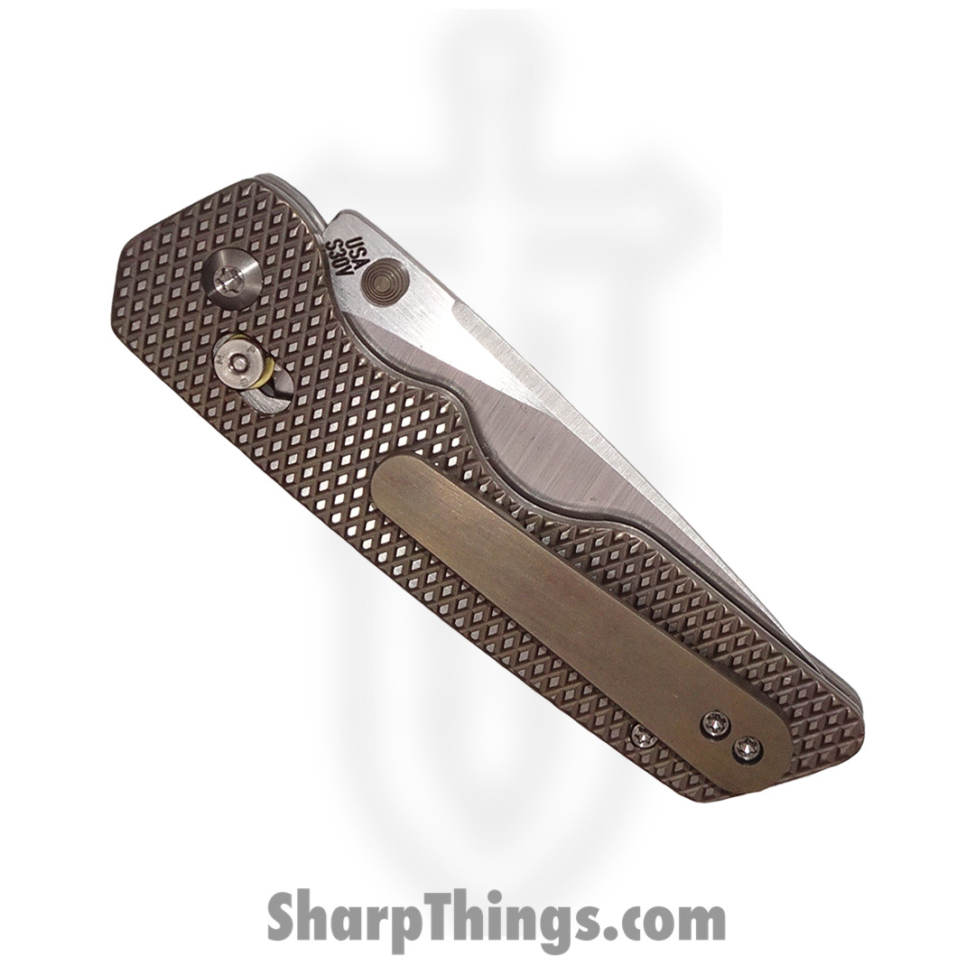 Attention 2 Detail Mercantile - A2DMDBB3.23 - Mark 3 Medium - Folding Knife - S30V Satin Drop Point - Frag Pattern Titanium - Bronze - Image 4