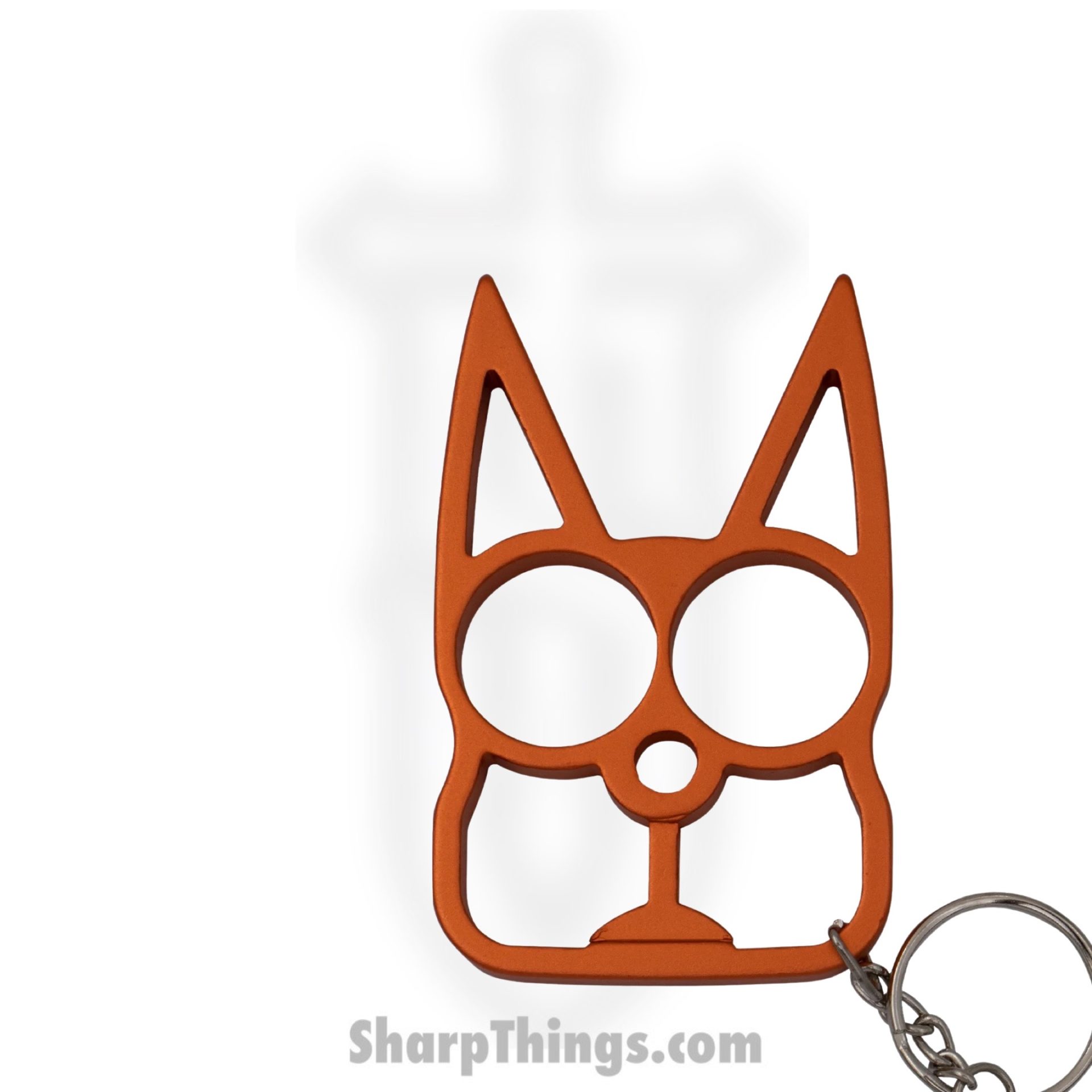 VOC - CT-009-OR - Cat Public Safety Keychain - Stainless Steel - Orange