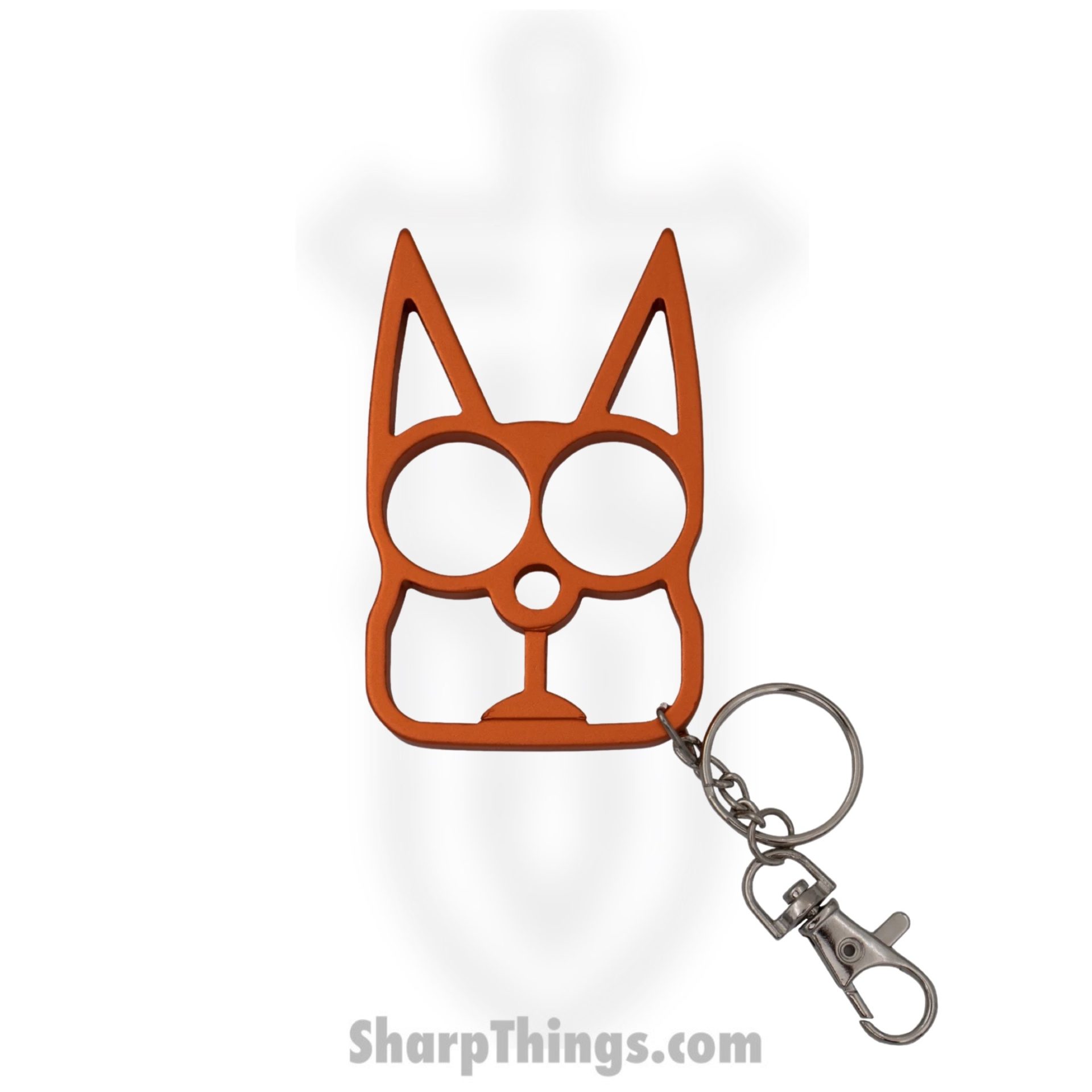 VOC - CT-009-OR - Cat Public Safety Keychain - Stainless Steel - Orange - Image 2