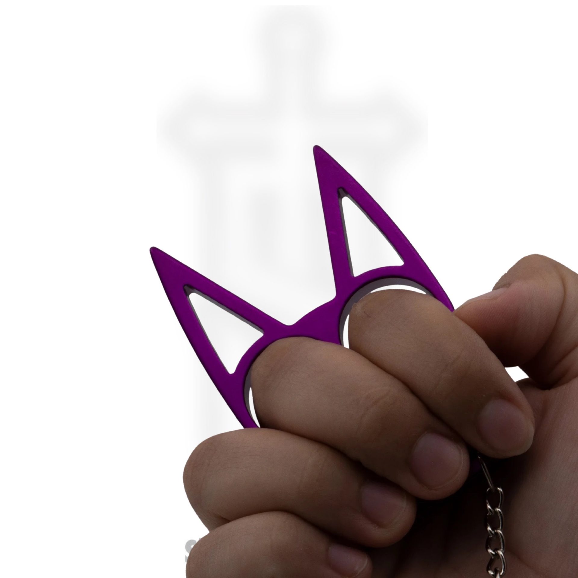 VOC - CT-009-PU - Cat Public Safety Keychain - Stainless Steel - Purple - Image 3