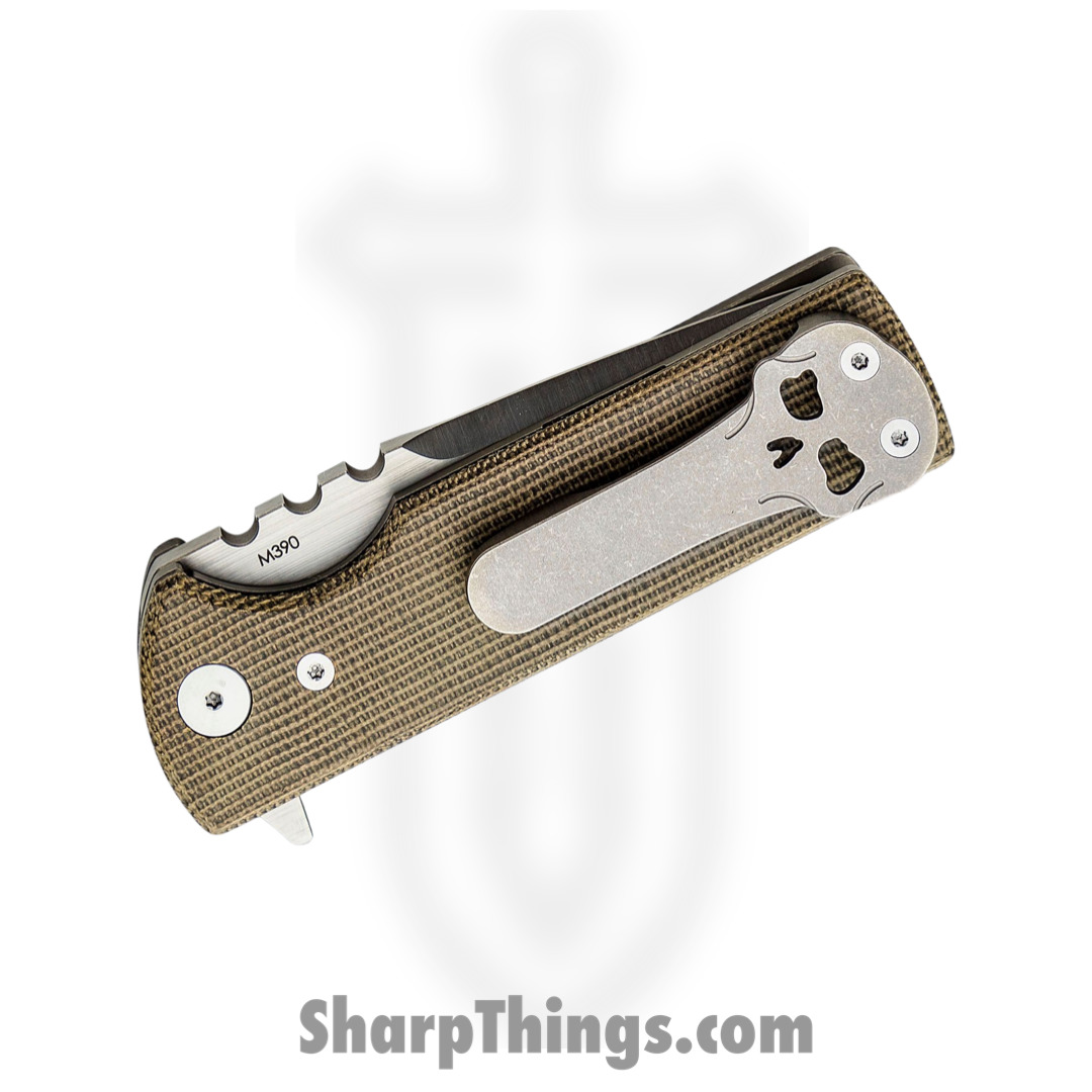 Chaves Knives - TAK/RDP/GCM/BF - TAK - Folding Knife - M390 Satin Drop Point - Micarta - Green - Image 4