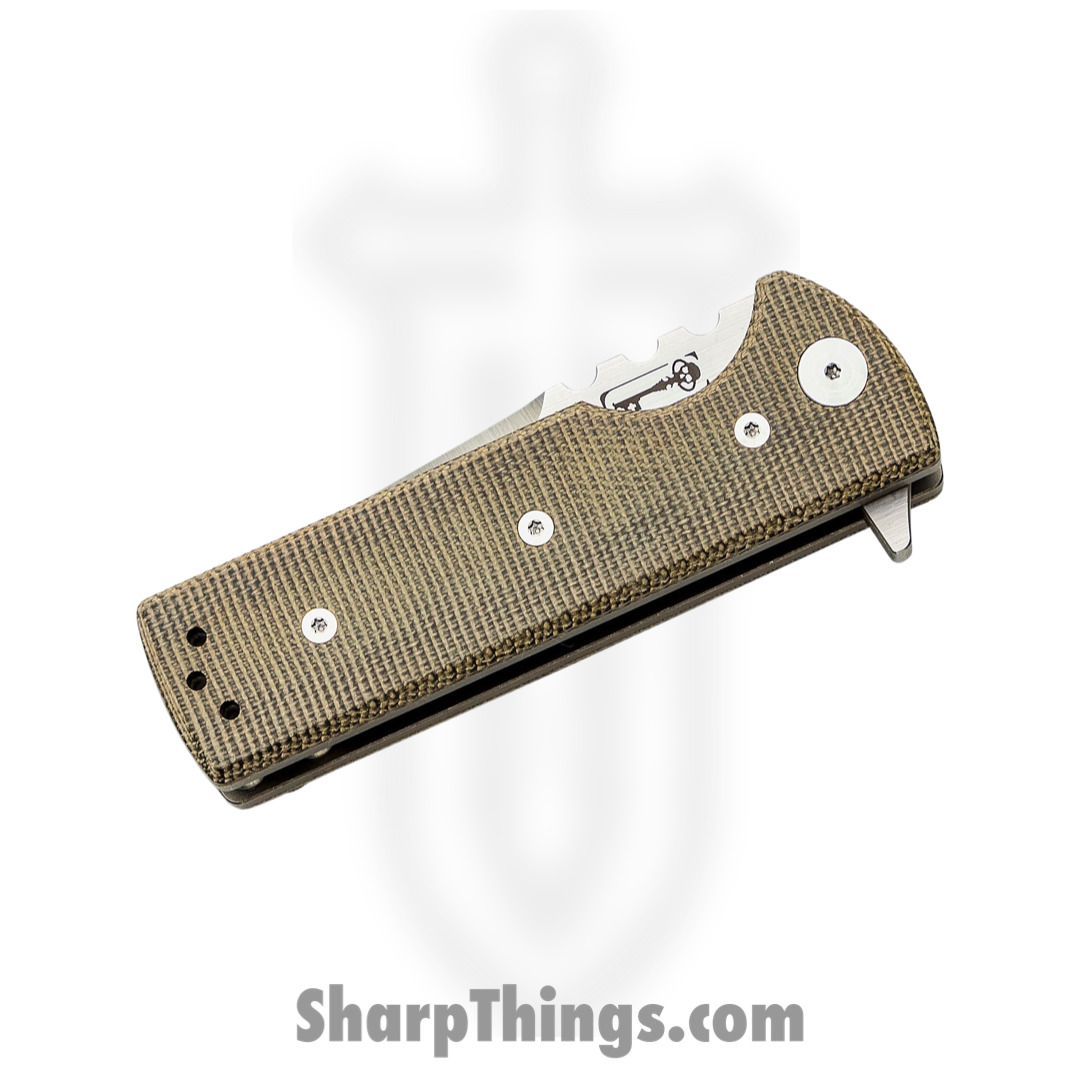Chaves Knives - TAK/RDP/GCM/BF - TAK - Folding Knife - M390 Satin Drop Point - Micarta - Green - Image 3