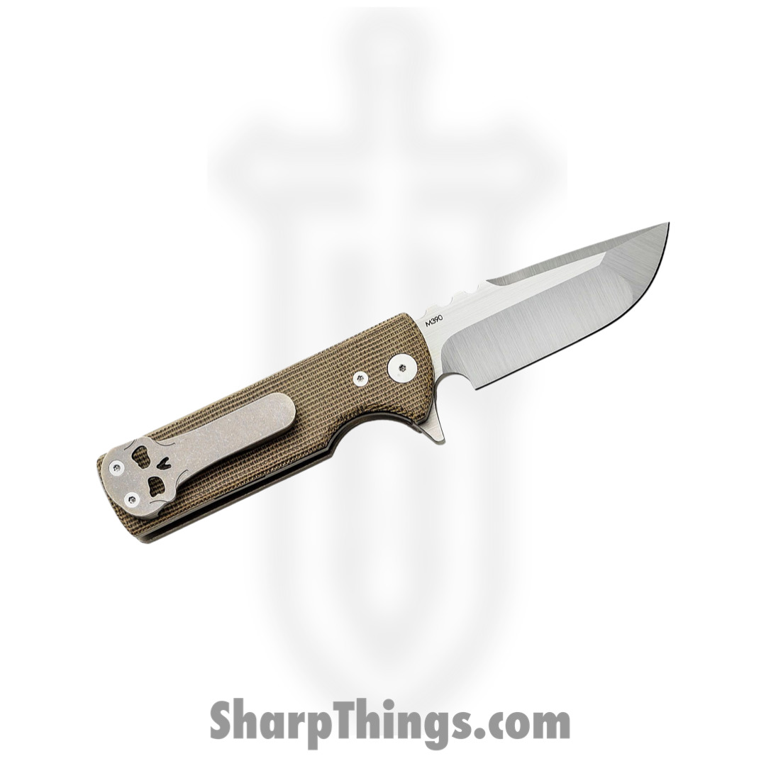 Chaves Knives - TAK/RDP/GCM/BF - TAK - Folding Knife - M390 Satin Drop Point - Micarta - Green - Image 2